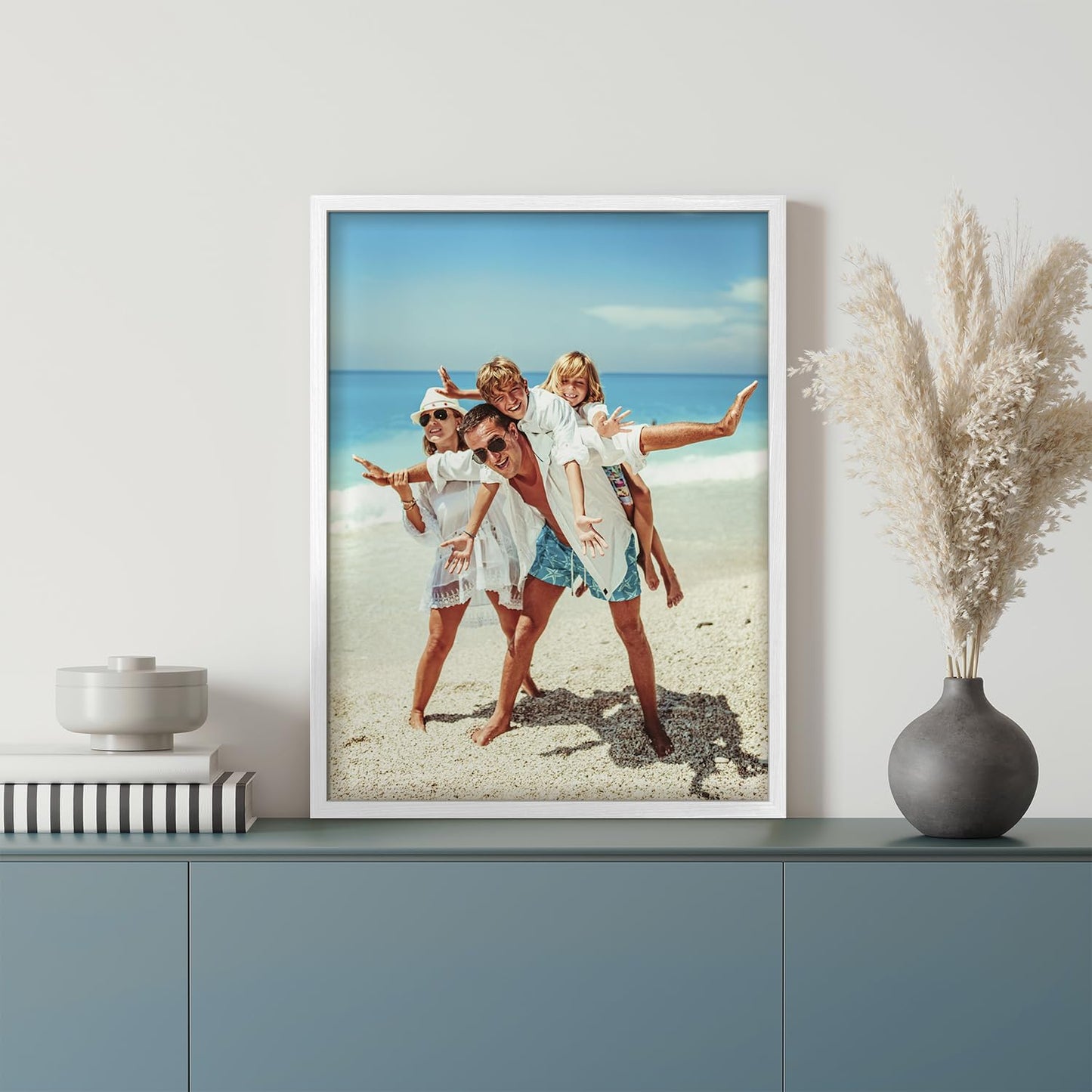 wall26 Custom Framed Poster Wall Art for Living Room, Bedroom Canvas Prints for Home Decoration Ready to Hang - 11"x14" White