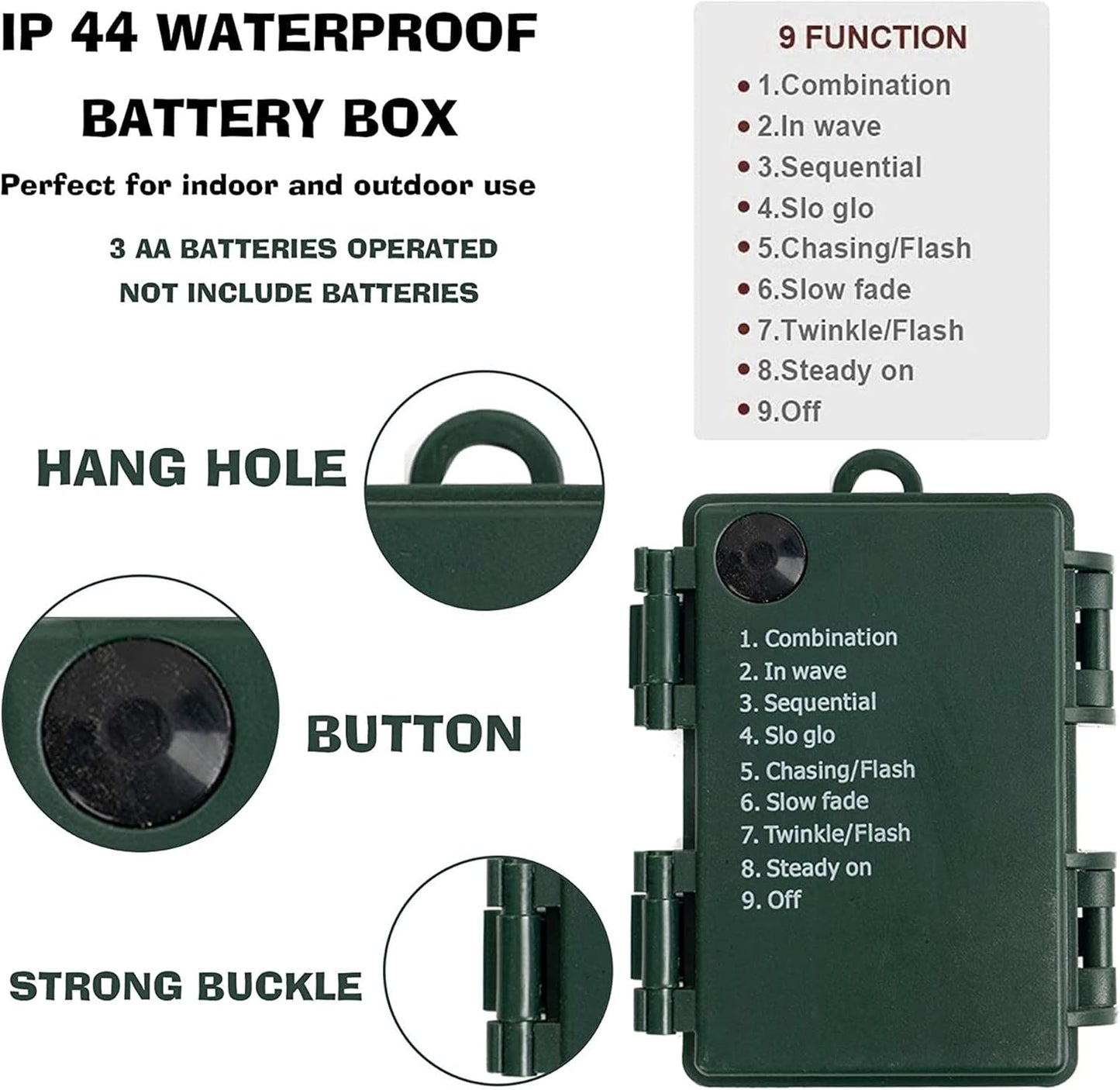 Dazzle Bright Christmas Mini String Lights, 4 Pack Total 64FT 200LED Batter Operated Waterproof Fairy Lights with 8 Modes for Xmas Indoor Outdoor Yard Garden Holiday Decorations (Multi-Colored)