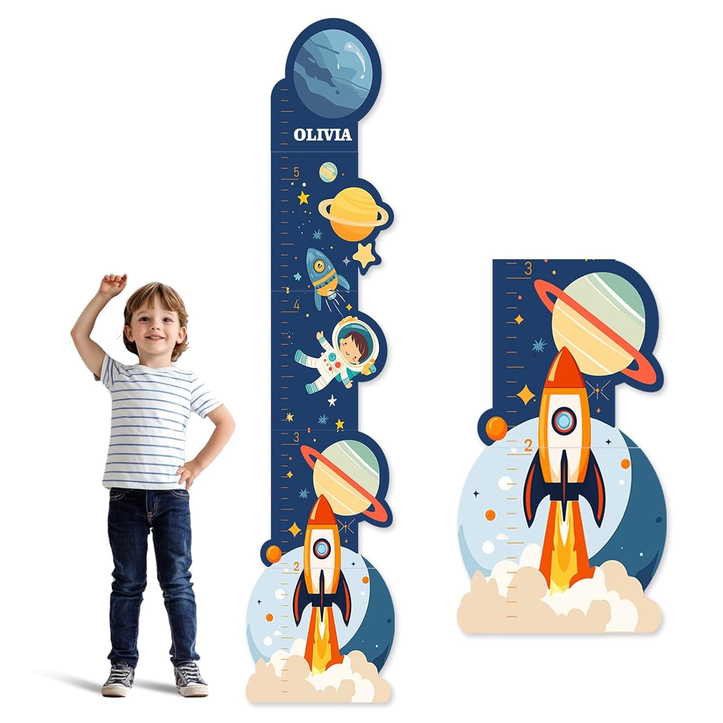 Personalized Name Growth Chart for Wall, Space Height Measurement for Wall, Children Height Chart Ruler, Portable 3D Removable Growth Chart, Wall Height Measurement for Kids