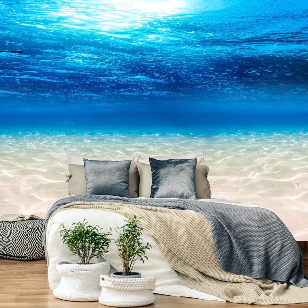 Undersea Landscape Wall Mural Deep Sea Natural Wallpaper for Bedroom Living Room (Not Peel n' Stick)