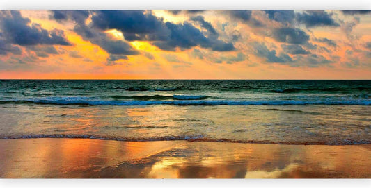 artgeist Wall Mural Peel and Stick Nature 212x98 in - XXL Self-Adhesive Corner Wallpaper Removable Large Sticker Foil Angle Wallpaper Water Waves Birds Sunset Landscape c-B-10179-a-a