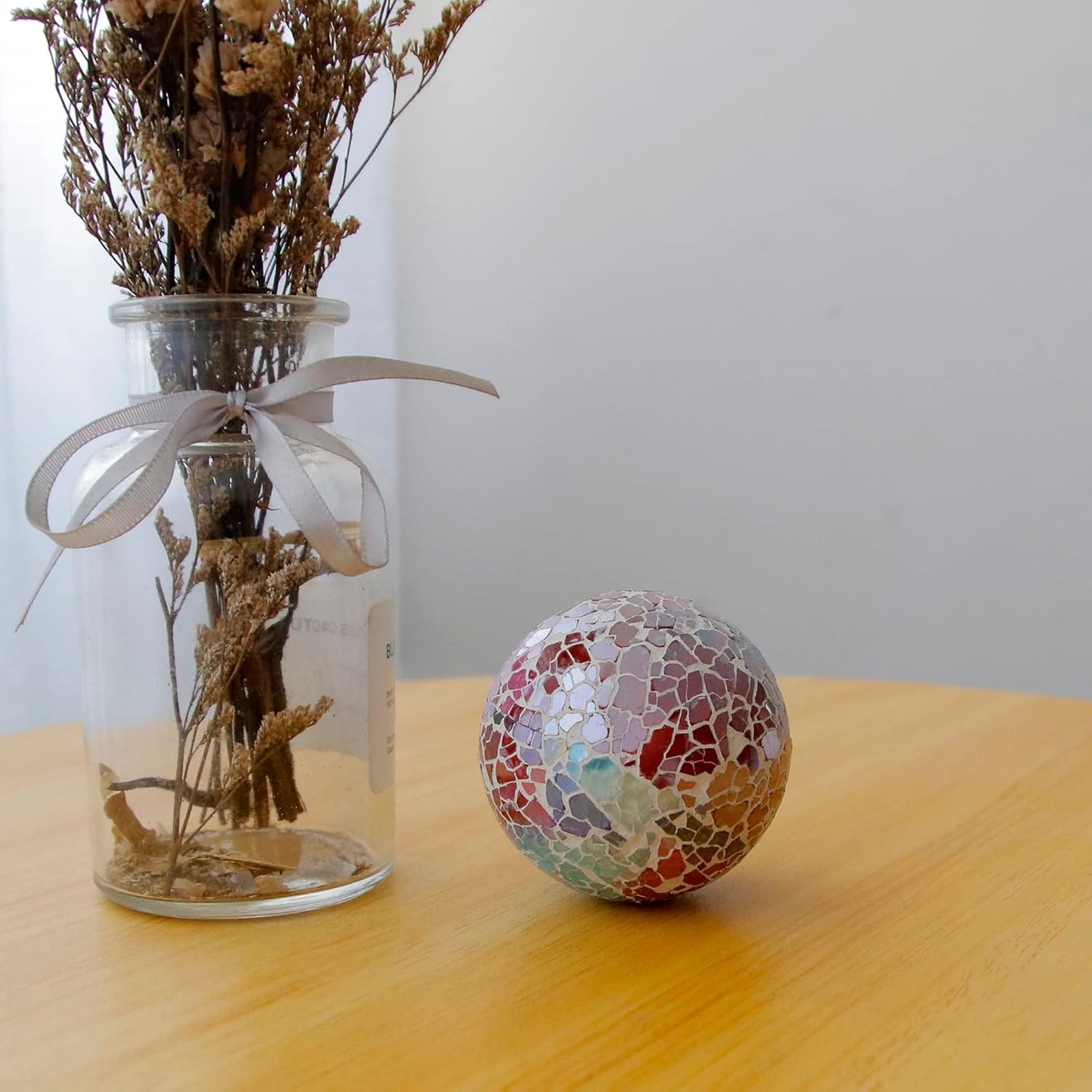 6pcs 2.36in Mosaic Glass Sphere Ball Decorative Mosaic Glass Orbs Mosaic Deco Balls for Bowls Vases Table Centerpiece Deocr