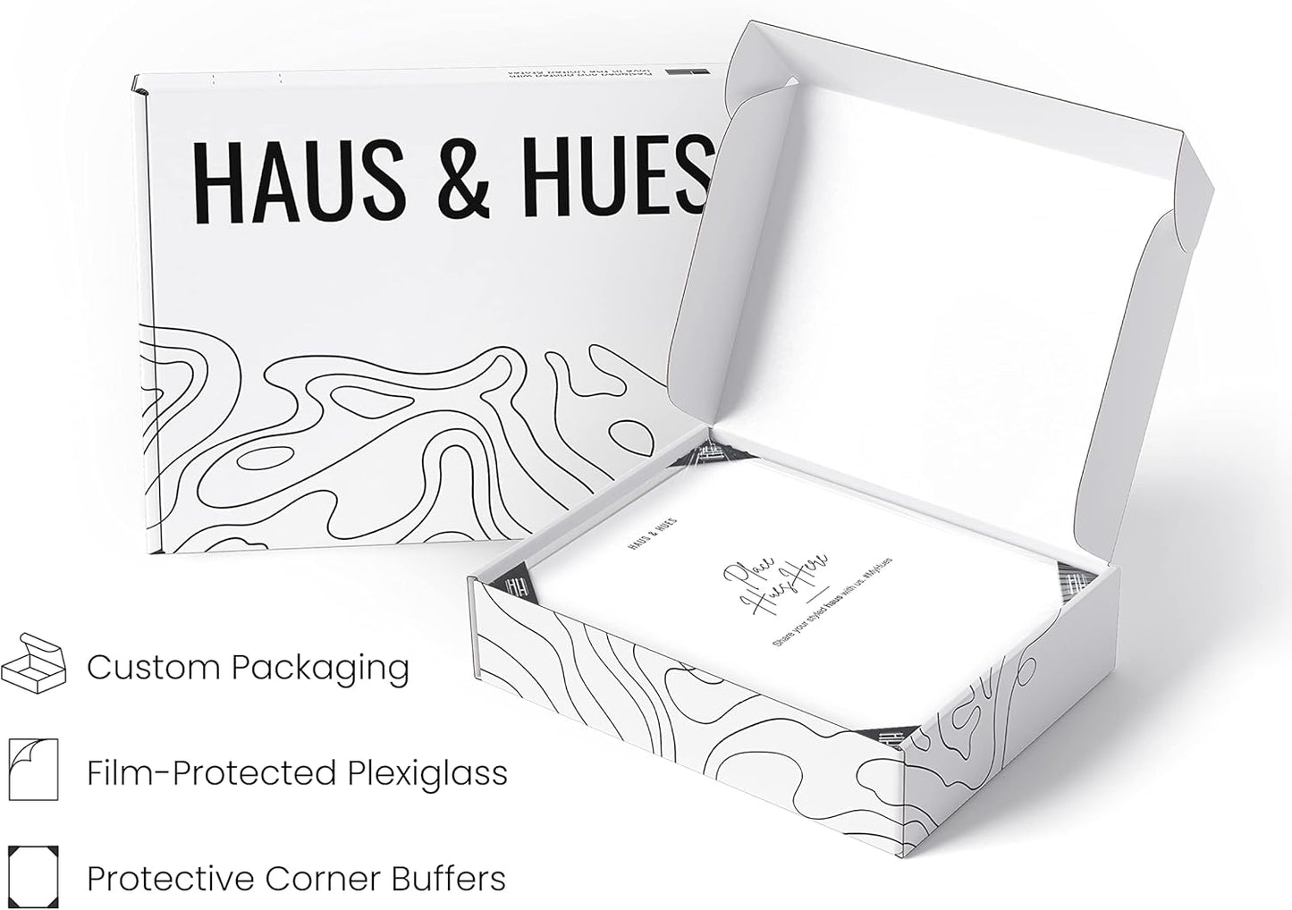 HAUS AND HUES 16x24 White Metal Picture Frames - Features Premium Aluminum, Vertical & Horizontal Hang, Shatterproof Plexiglass - Perfect for Home, Room, Office (16x24 in, White, Set of 3)