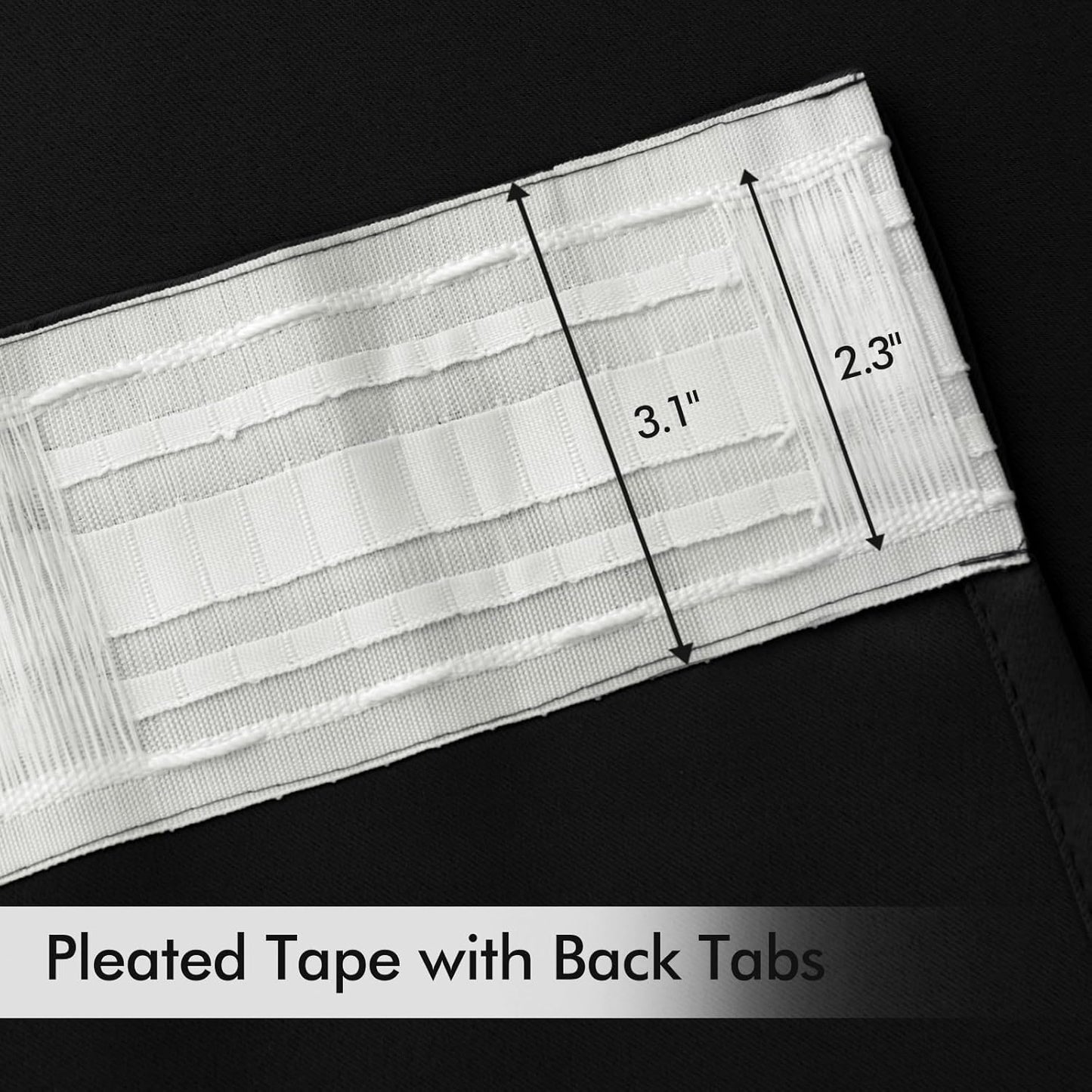 MIULEE Black Back Tab Blackout Curtains 98 Inch Length 2 Panels Set for Living Room Bedroom Privacy, Halloween Rod Pocket/Pinch Pleat Thermal Insulated Room Darkening Pleated Light Blocking Drapes