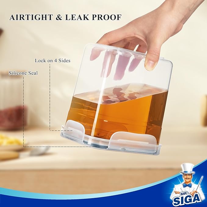 MR.SIGA 12 Pack Airtight Food Storage Container Set, BPA Free Kitchen Pantry Organization, Kitchen Canisters for Cereal, Spaghetti, includes 16 Reusable Sticker Labels