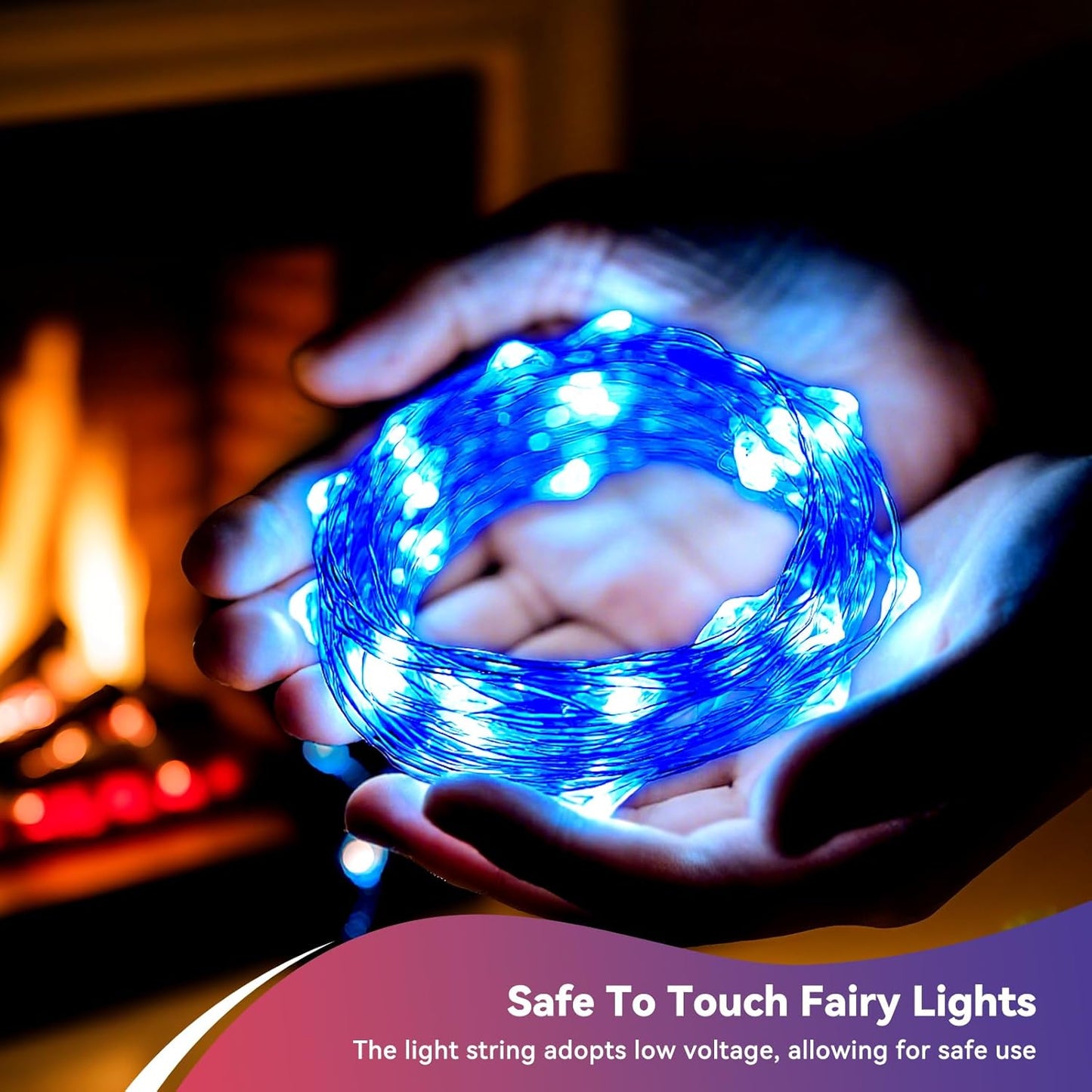 4 Pack 60LED Christmas Fairy Lights Battery Operated - 20FT Twinkle Lights with 2 Lighting Modes Indoor, Waterproof Led Fairy String Lights for Bedroom, Classroom, Dorm, DIY Decor, Blue & White