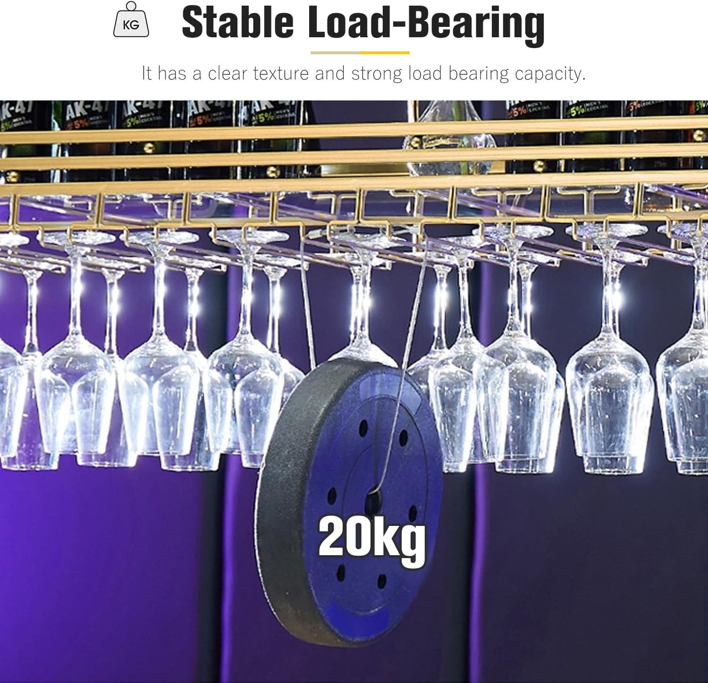 Ceiling Wine Rack&Hanging, Adjustable Hanging Wine Rack with Acrylic Board for Bar Cafe Kitche, 39.4''x13.8'' Iron Hanging Wine Glass Racks, Wine Bottle, Goblet Stemware Rack, Mug Rack-Gold