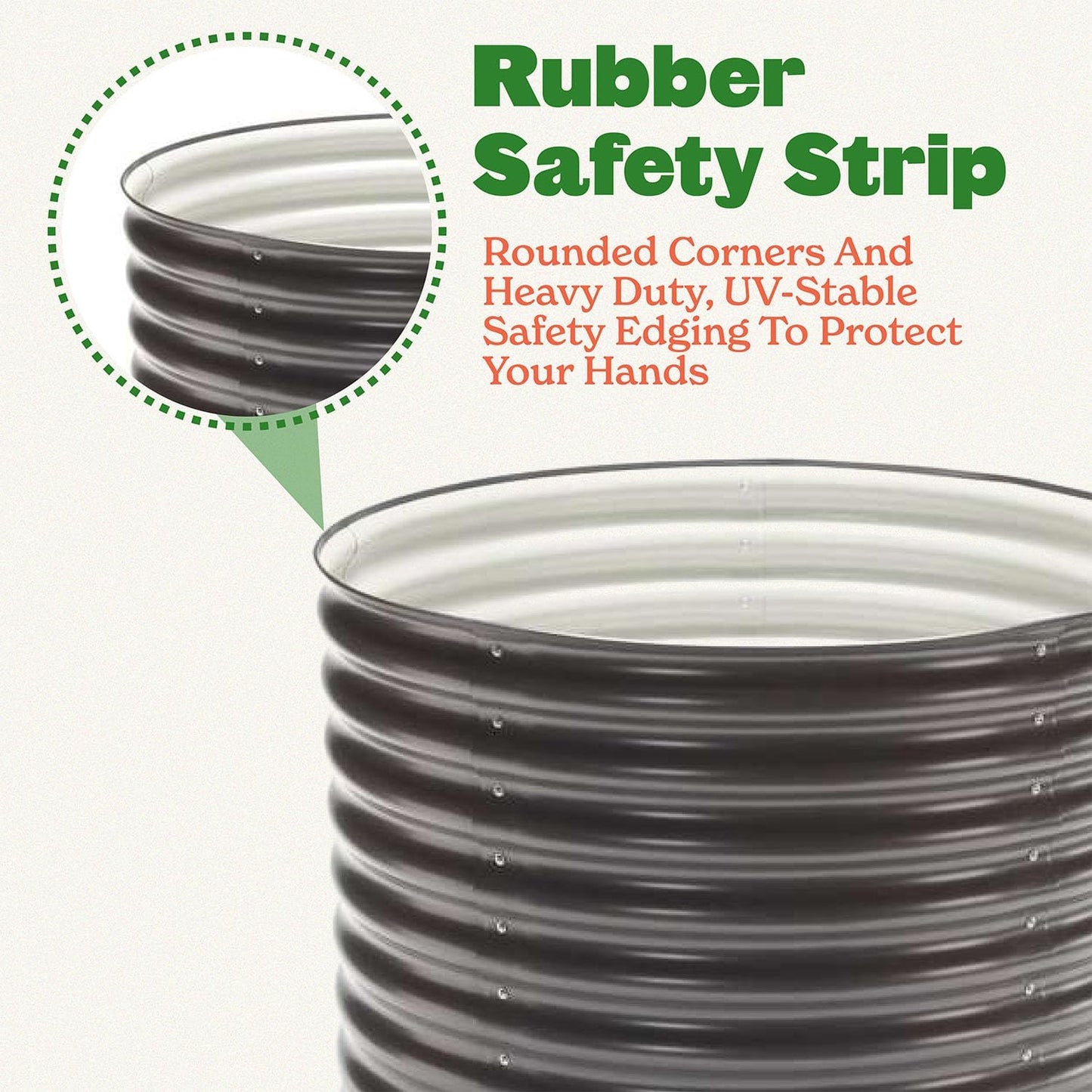 Epic Gardening 5-in-1 Modular Galvanized Raised Garden Bed Kit, 15" Tall Metal Planter Box, Durable Aluzinc Steel Raised Garden Bed Outdoor for Vegetables, Herbs, Flowers & Fruits - Round - Slate Grey