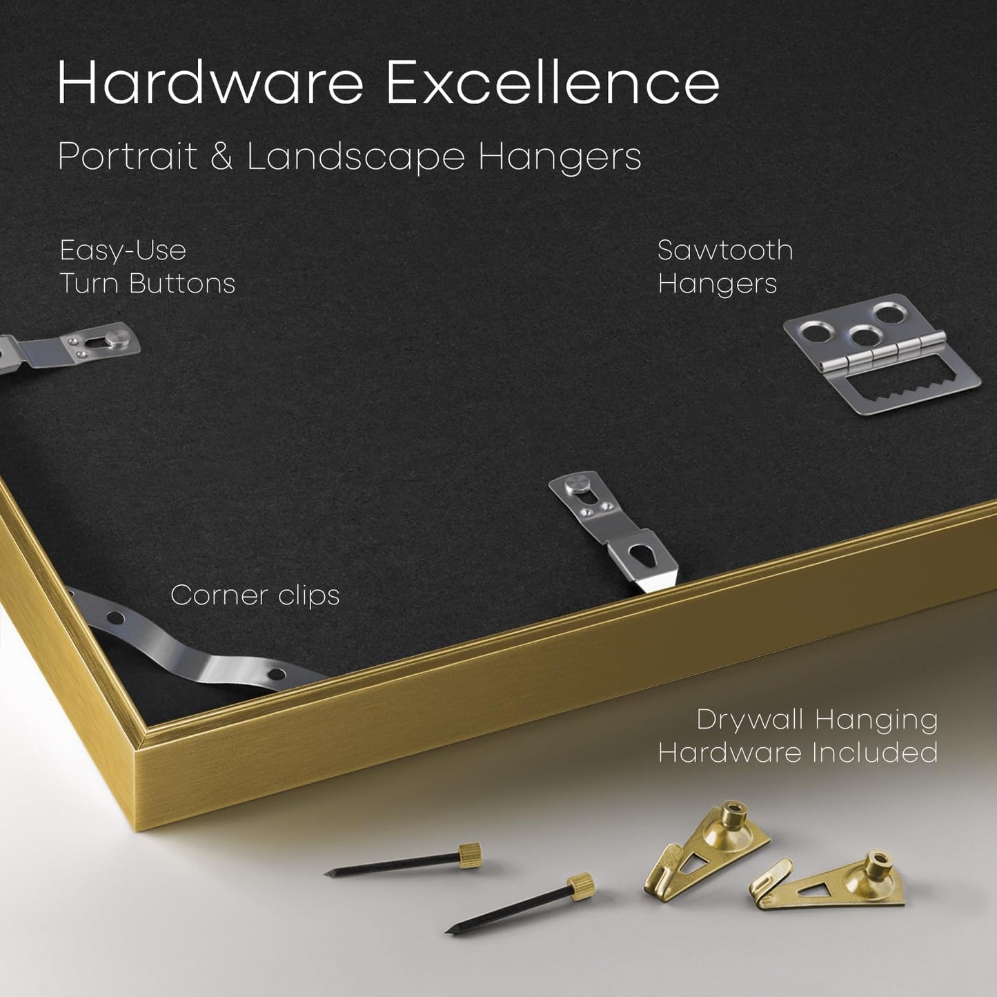 Homeforia 12x12 Picture Frame Gold, High End Metal 12 x 12 Square Poster Frame with Mat 10 x 10 Photo, 12x12 Frame Matted to 10x10 Print, 12by12 Gold Hanging Frames, Tempered Glass, Wall Kit, Set of 1