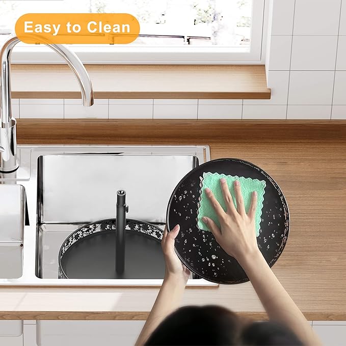 Two Tier Lazy Susan Organizer Turntable Height Adjustable, 2 Tier Lazy Susan 12 Inch Metal Easy Assembly, Spice Rack Organizer Rotating for Cabinet Dining Table Top Kitchen Countertop Black