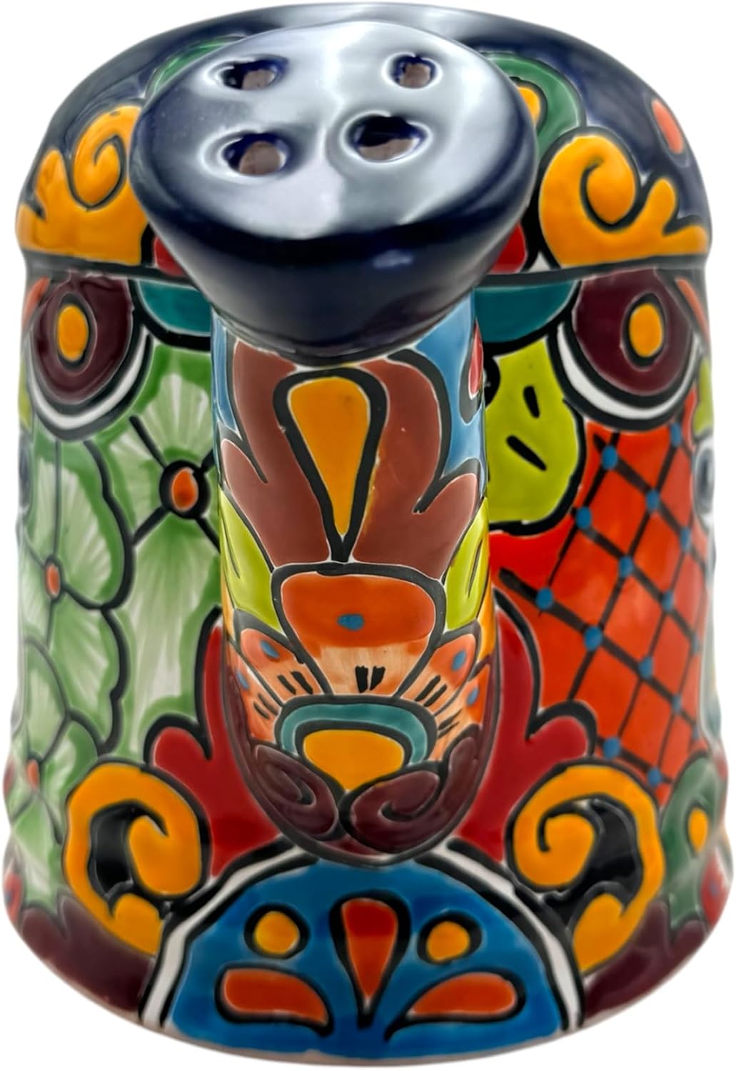 Talavera Watering Can Planter Large Flower Pot Large Mexican Pottery Folk Art Hand Painted Home Decor Garden Ceramic Handmade Multicolor 15" (Coablt Multi)