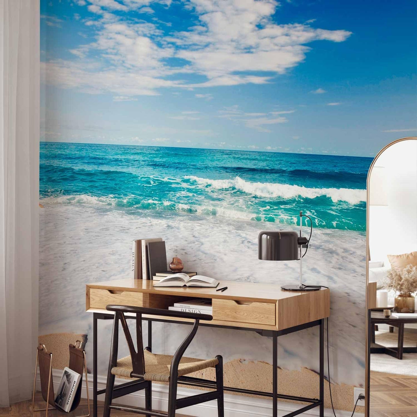artgeist Wall Mural Peel and Stick Beach 212x98 in - XXL Self-Adhesive Corner Wallpaper Removable Large Sticker Foil Angle Wallpaper Wall Decor Print Nature Sea Landscape c-B-0035-a-b