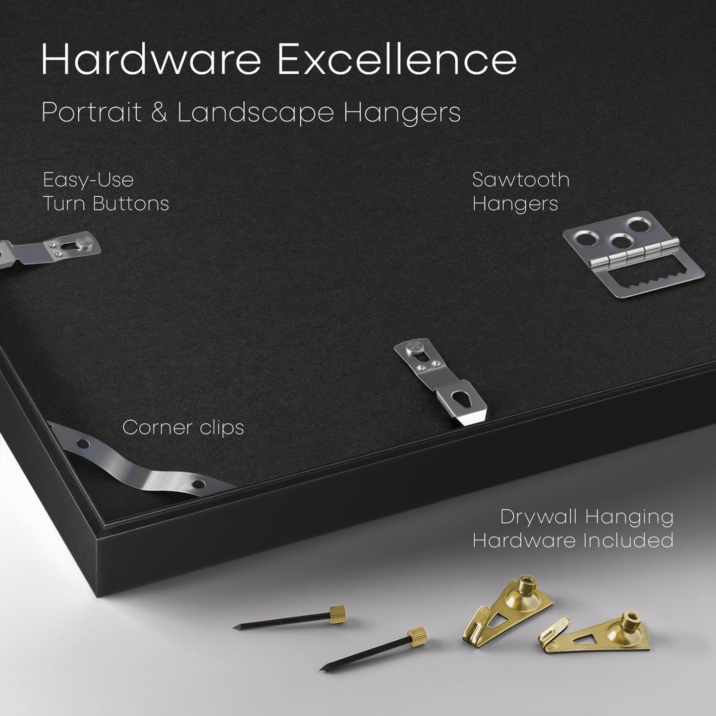 Homeforia 14x20 Double Diploma Frame Black, High End Metal 14 x 20 Certificate Frames with Mat for Two 8.5 by 11 Diplomas, 20x14 Dual Award Graduation Matted Frames, Tempered Glass, Wall Kit, Set of 1