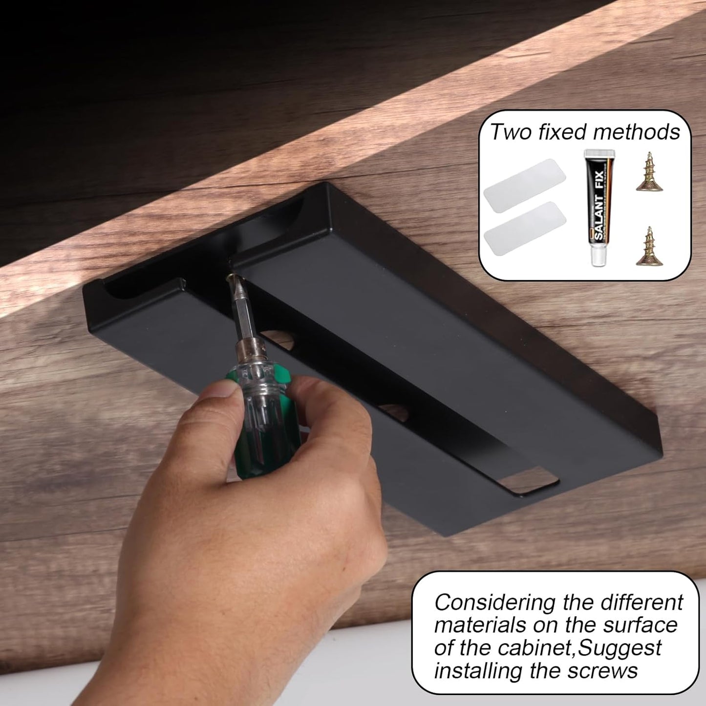 Wine Glass Holder Stemware Rack Hanger Under Cabinet or Counter for Bar,Kitchen and Restaurant Set of 4(black)