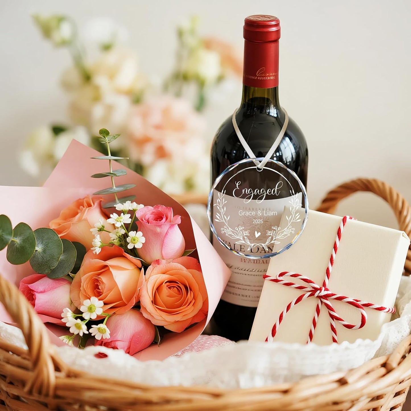 Engagement Gifts for Couples - Personalized Ornaments Keepsake Gift for Newly Engaged, Women, Fiance, Her - Bride to Be Gifts, Just Engaged Ornament 2025 - Christmas Tree Decorations