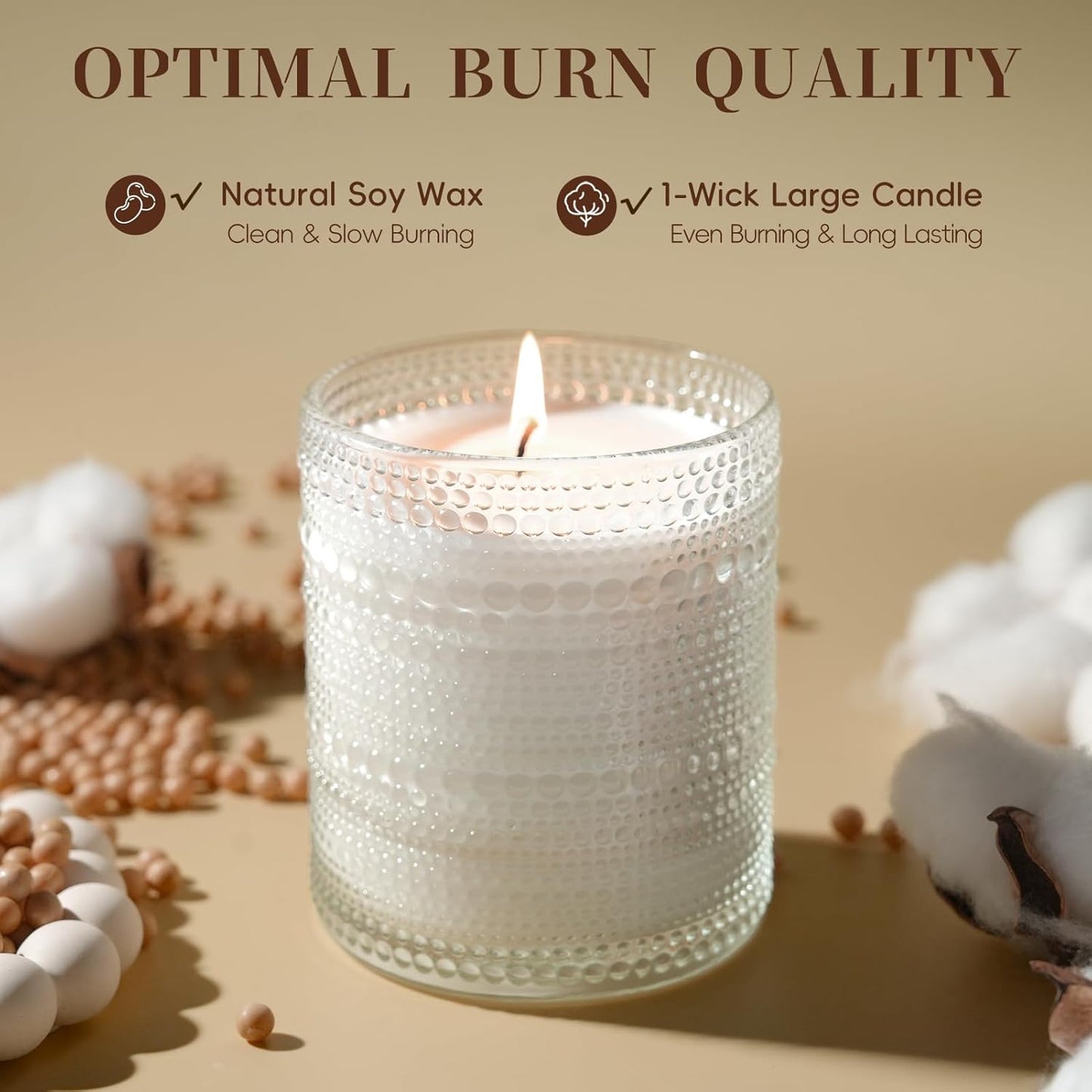 Vanilla Cupcake Scented Candles, Natural Soy Vanilla Candles for Home Scented, Aromatherapy Candles in Glass Over 60 Hours Burn Time Ideal for Gifting