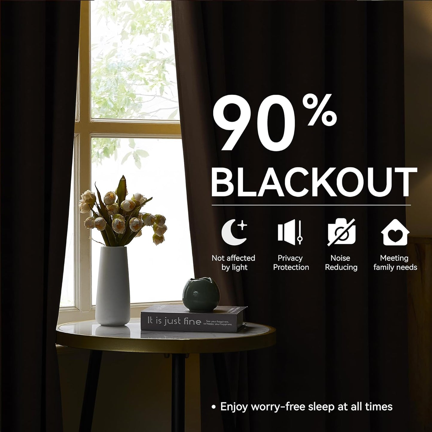 KangBang Dark Brown Pinch Pleated Drapes 102-inch Long Curtains with Hooks, Room Darkening Black Out Thermal Insulated Window Treatments for Living Room Office,40Wx102L,2 Panels