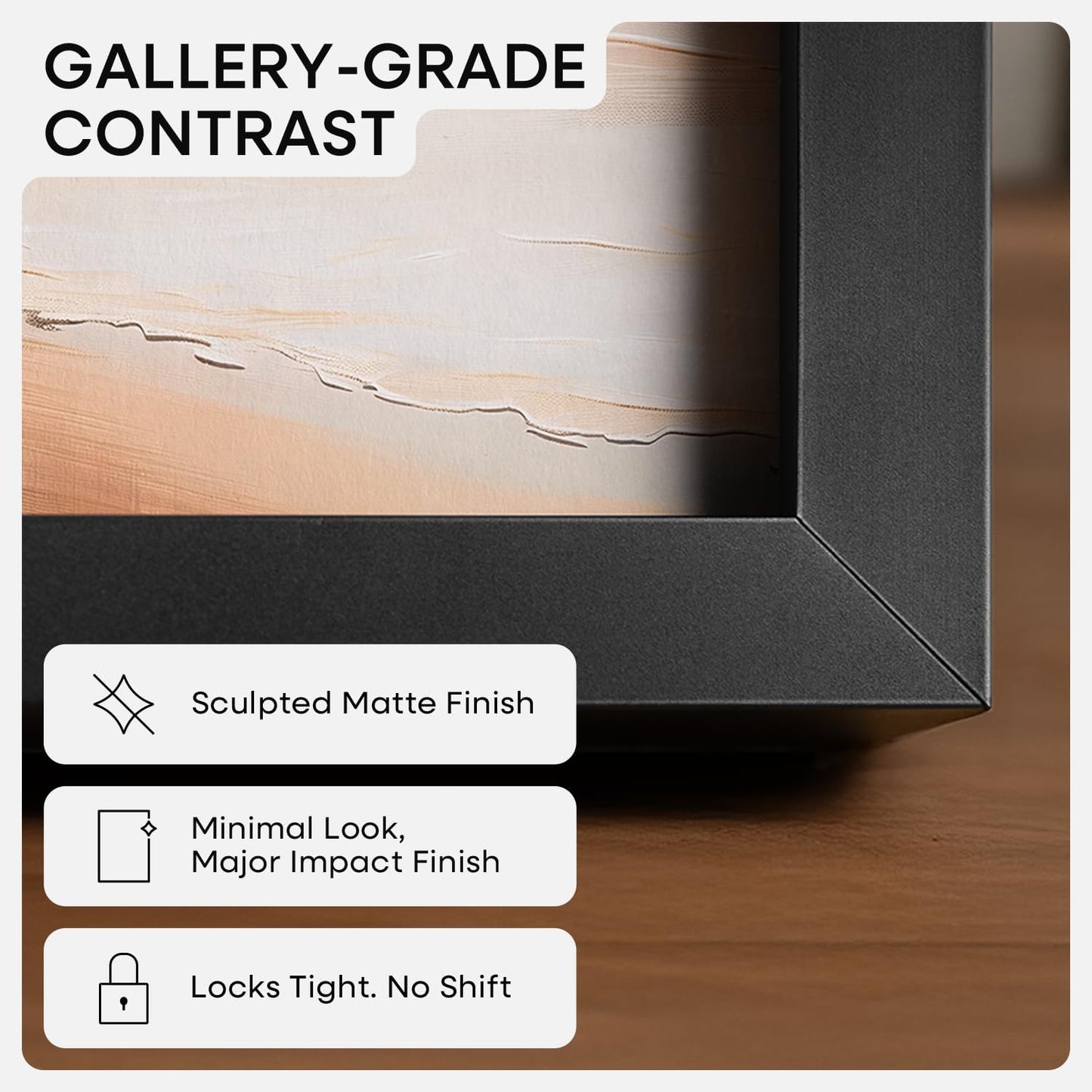 Homeforia 15x15 Picture Frame Black, High End Metal 15 x 15 Square Poster Frames with Mat 11 x 11 Photo, 15x15 Black Frame Matted to 11x11 Print, 15by15 Thin Frames, Tempered Glass, Wall Kit, Set of 1