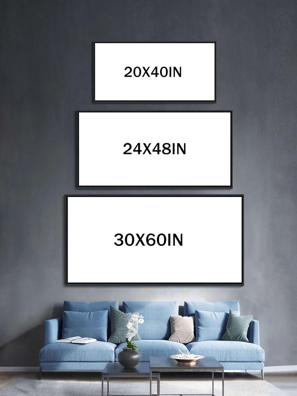 Elephant Canvas Wall Art 20x40 Inches - Framed Oil Painting Style with Black Wood Frame, Jungle Animal Decor for Living Room, Bedroom & Office - Ready to Hang