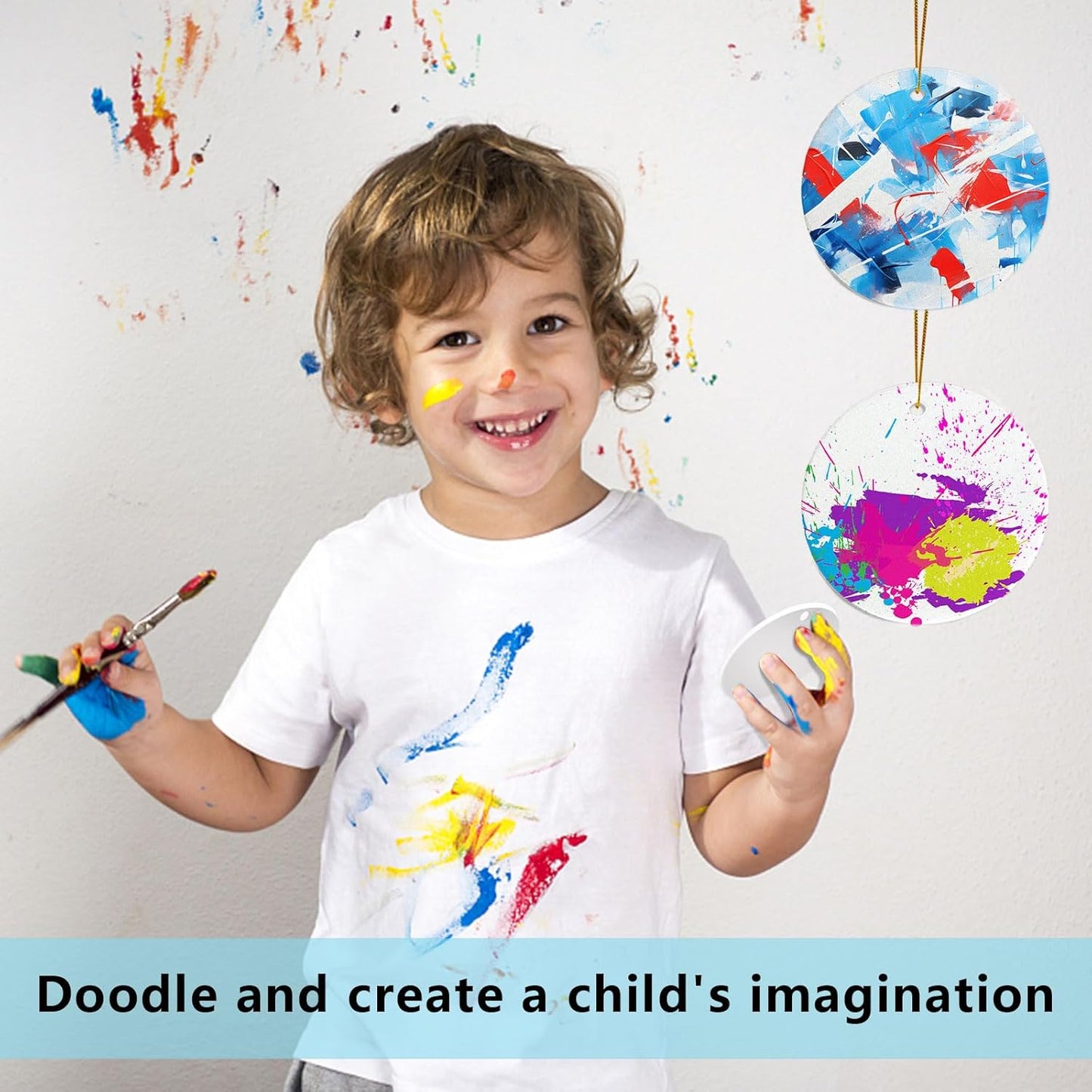 Sublimation Ornament Blanks Bulk, Sublimation Christmas Ornament Blanks Ceramic Sublimation Ornaments for Christmas Tree Decor Personalized Christmas Ornaments as Party Decorations Gifts for Women