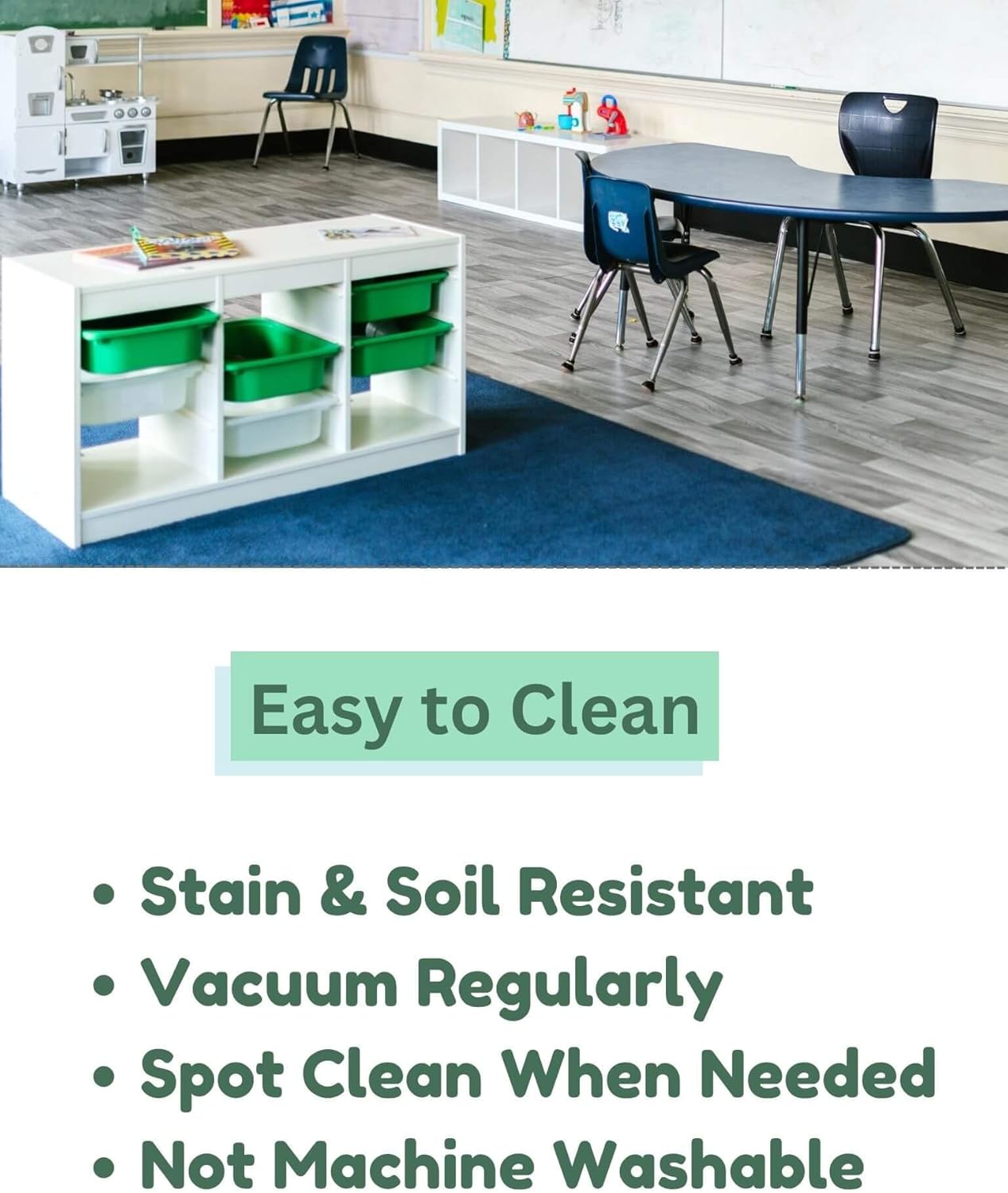 KOECKRITZ Soft and Colorful Kids Classroom Area Rugs (Passes Flammability Pill Test) Many Sizes and Bright Colors to Select from (6' x 9', Froggy)