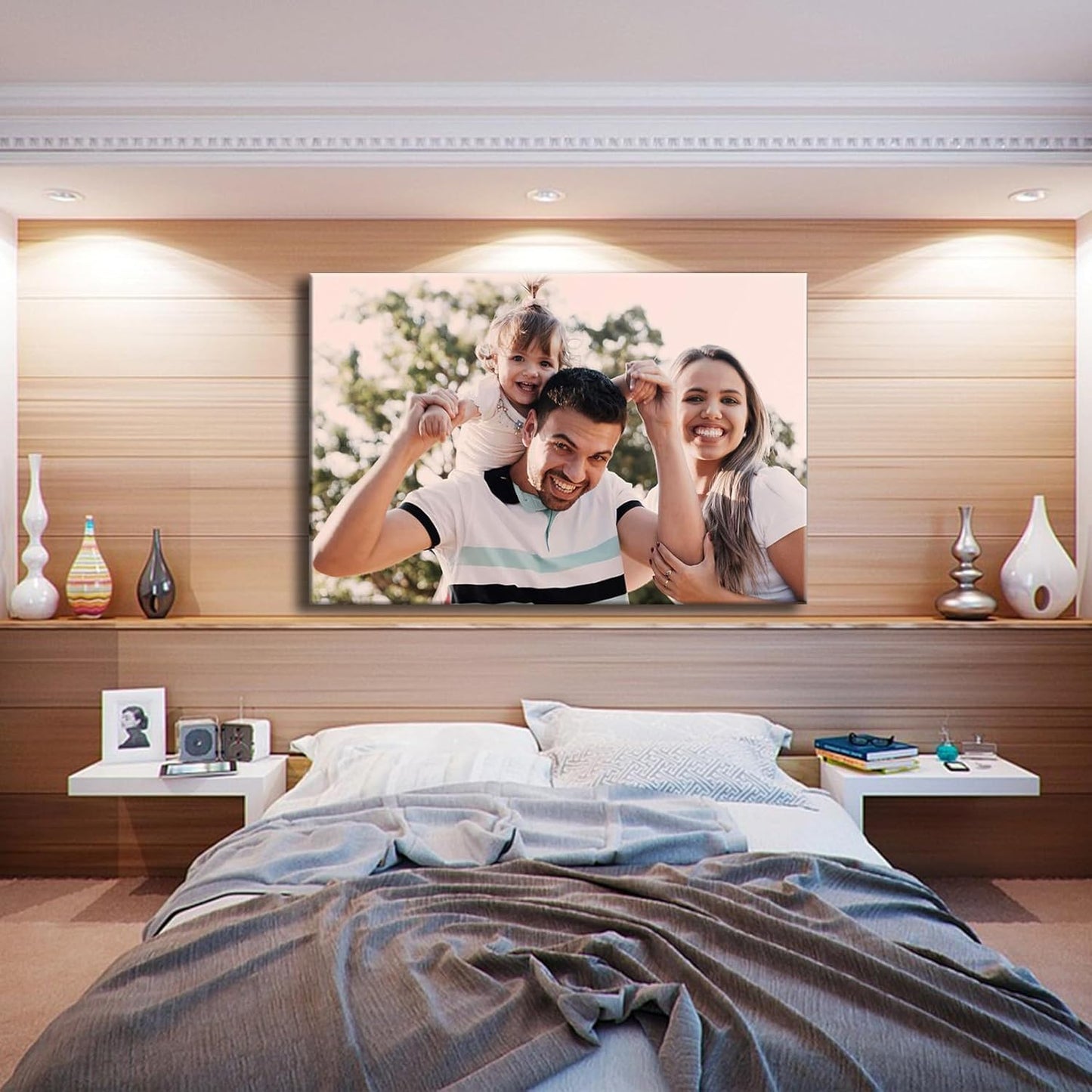 Laoife Custom Canvas Prints with Your Photos 32"x24", Canvas Photo Prints Custom, Personalized Canvas Wall Art for Office Home Bedroom Living Room Wall Decor, Gift for Father's Day Birthday Wedding