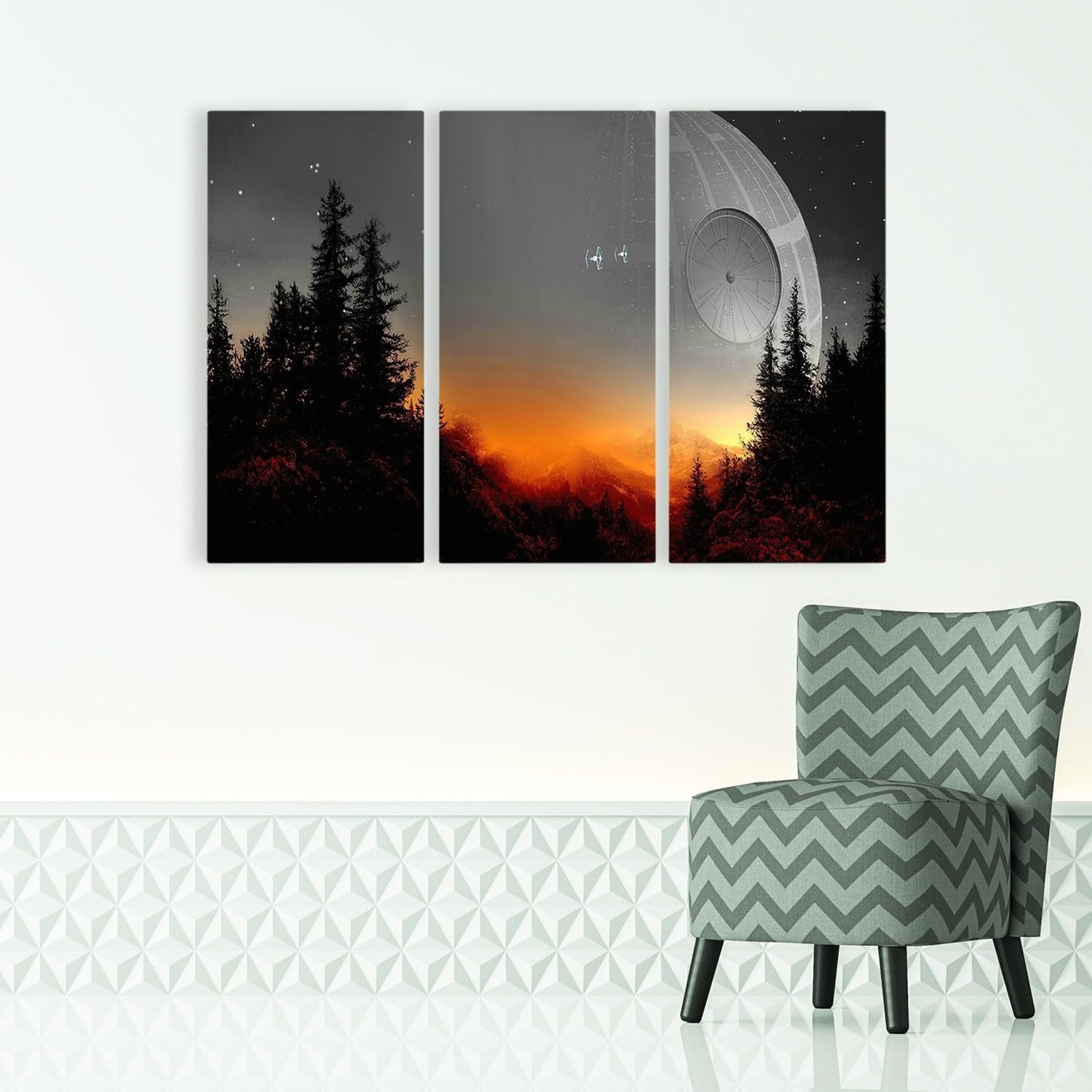 Death Star Inspired Canvas Print Wall Art | Futuristic Space Station Artwork | Smooth Surface Home Decor – Various Sizes