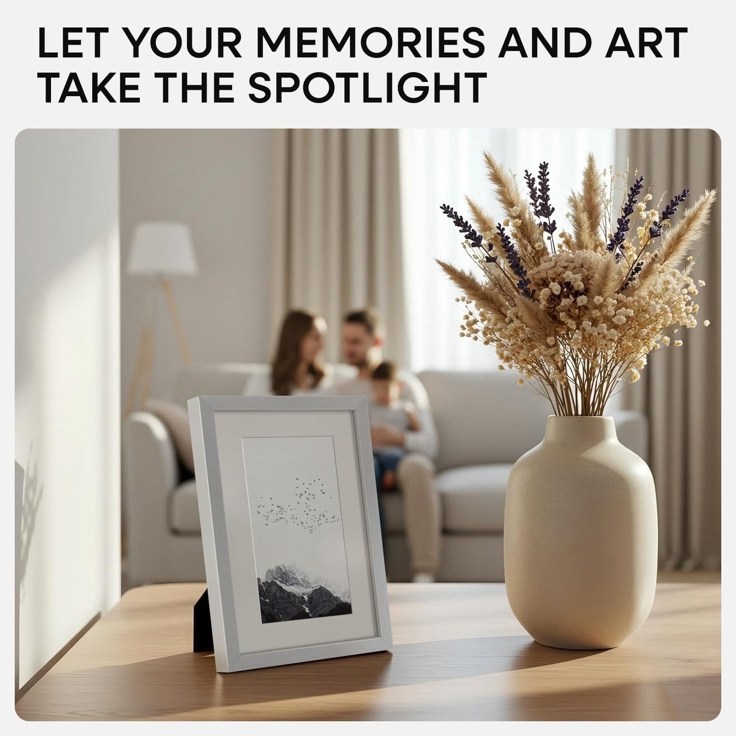 Homeforia 4x6 Picture Frame Silver, High End Metal 4 x 6 Silver Frames with Mat 3 x 5 Print, 4by6 Desk Frame Matted to 3x5 inch Photo, 4 by 6 Wall or Tabletop Frame, Tempered Glass, Wall Kit, Set of 1