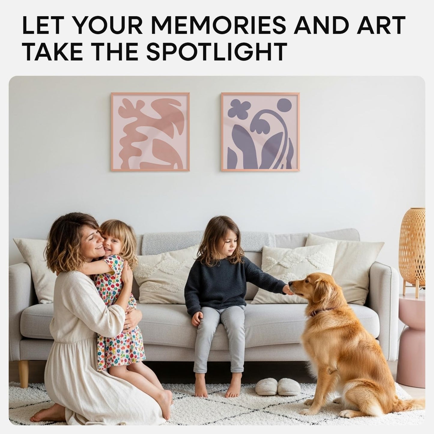 Homeforia 15x15 Picture Frame Rose Gold, High End Metal 15 x 15 Square Poster Frame with Mat 11 x 11 Photo, 15x15 Frame Matted to 11x11 Print, 15by15 Hanging Frames, Tempered Glass, Wall Kit, Set of 1