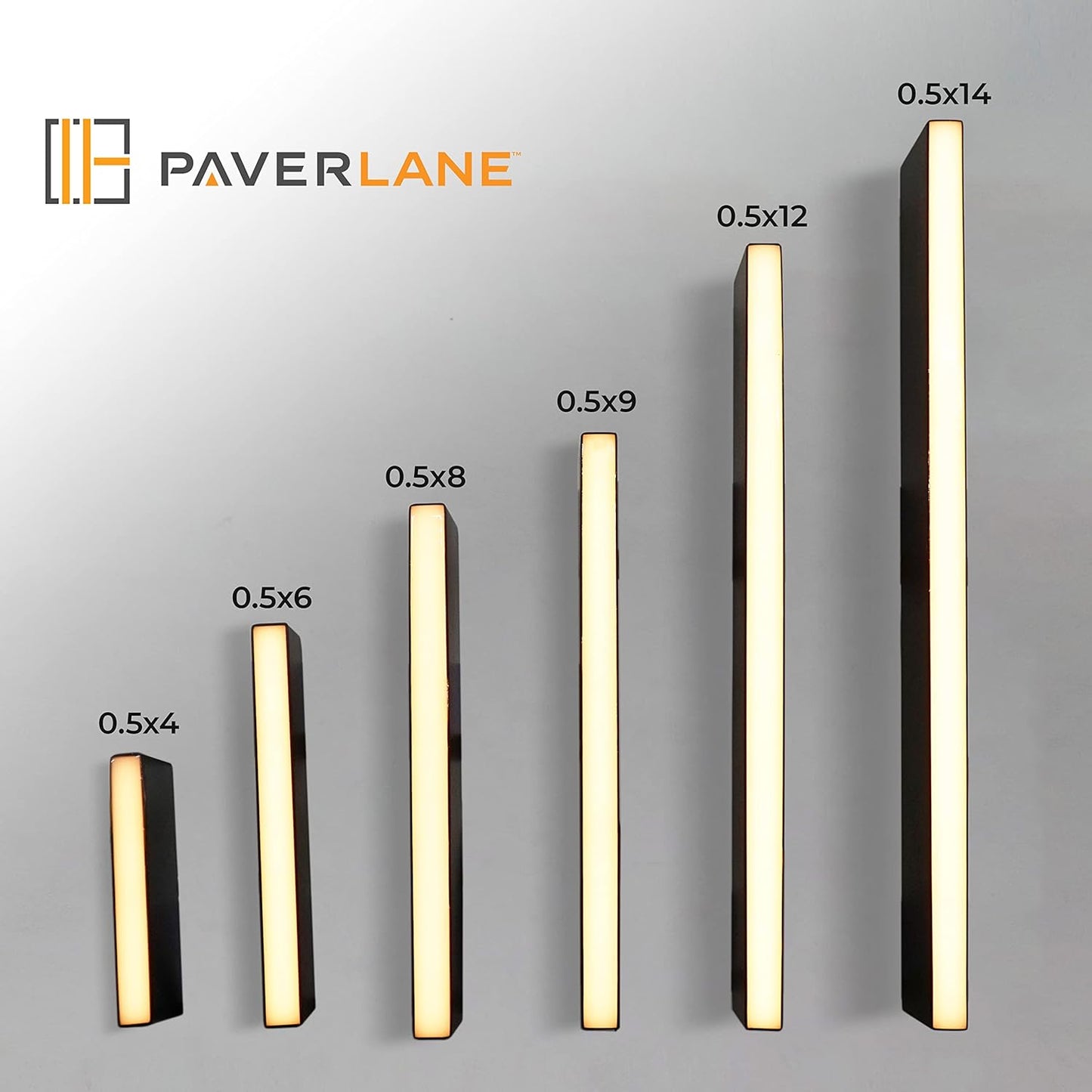 LUMENGY Paver Light Slim 0.5x6 Inch Glare-Free Steel Brick Lighting for Pavers, Walls, Driveway & Pathway Borders 2700K Warm White, Waterproof, Drive-Over Rated - 12V AC/DC