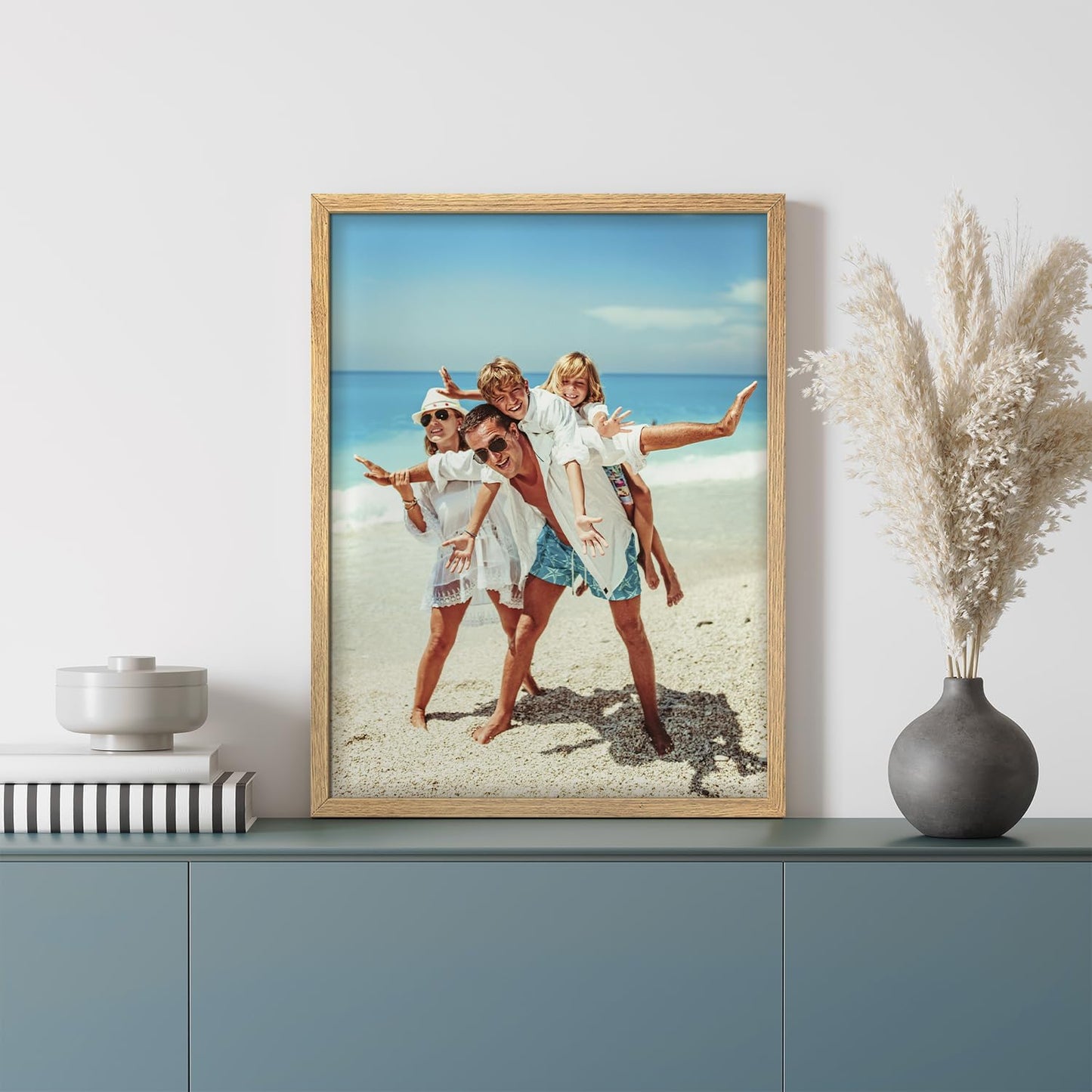 wall26 Custom Framed Poster Wall Art for Living Room, Bedroom Canvas Prints for Home Decoration Ready to Hang - 8"x10" Natural