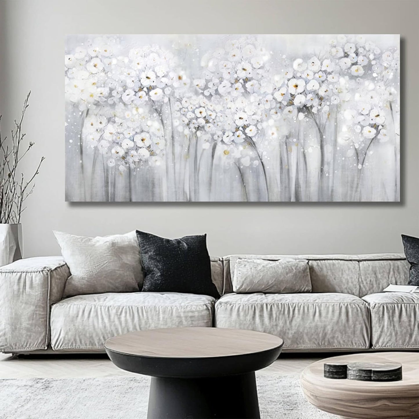 Wall Decor for Living Room Landscape Artwork Blossom Oil Paintings for Bedroom Kitchen Office Home Decorations 29"x58"