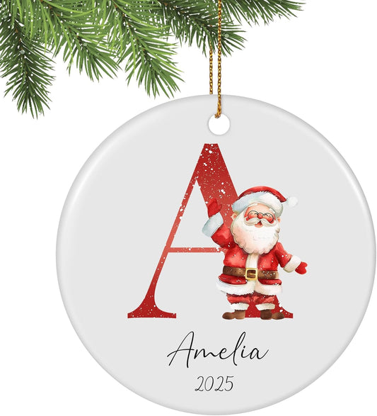 Personalized Christmas Ornaments 2025, Custom Initial Ornaments A-Z Monogram Ceramic Christmas Ornament