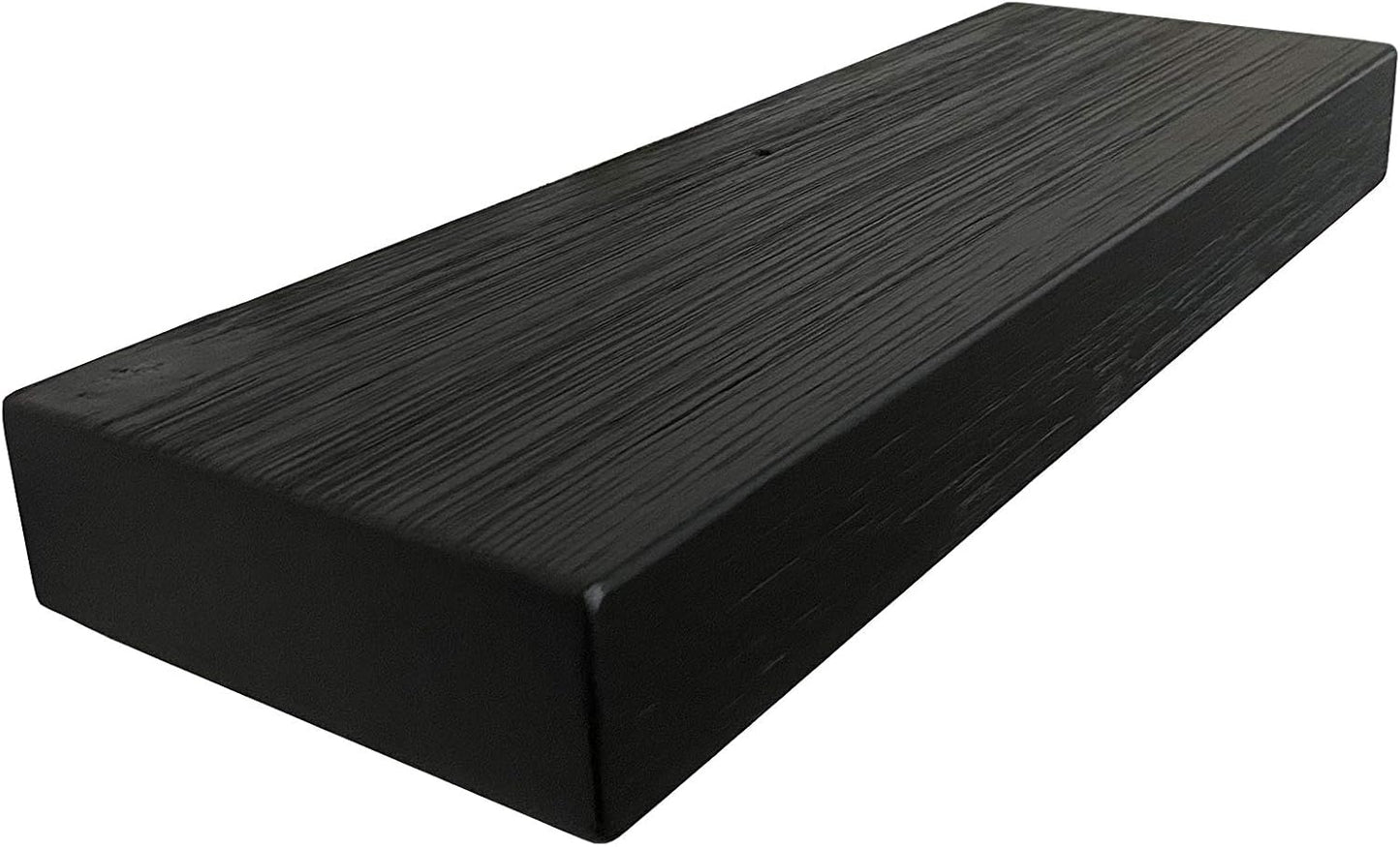 joelsantiques - 18 Inch Wooden Floating Shelves for Wall - 18x6x2 in - Made of Natural Wood - Short Heavy Duty Rustic Wall Shelves for Bedroom - Perfect for Bathroom, Kitchen - Black