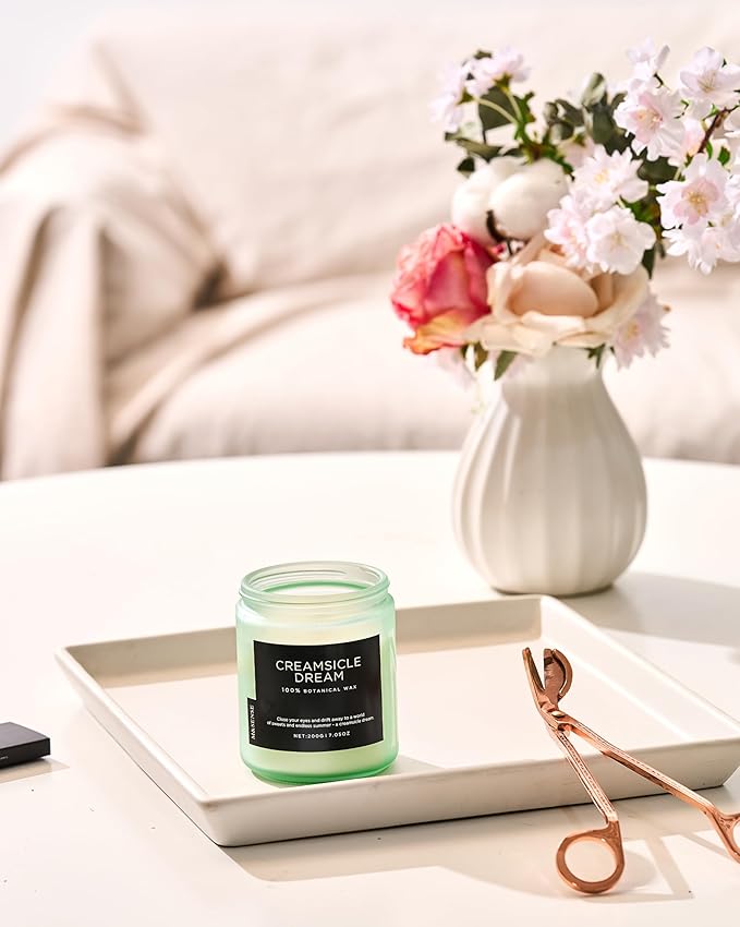 M&SENSE Orange Creamsicle Scented Candle, 7.05oz 50 Hours Slow Burning Non Toxic Natural Soy Wax 2 Wick Candle for Home Scented, Long Lasting Home Fragrance Gifts for Housewarming & Anniversry