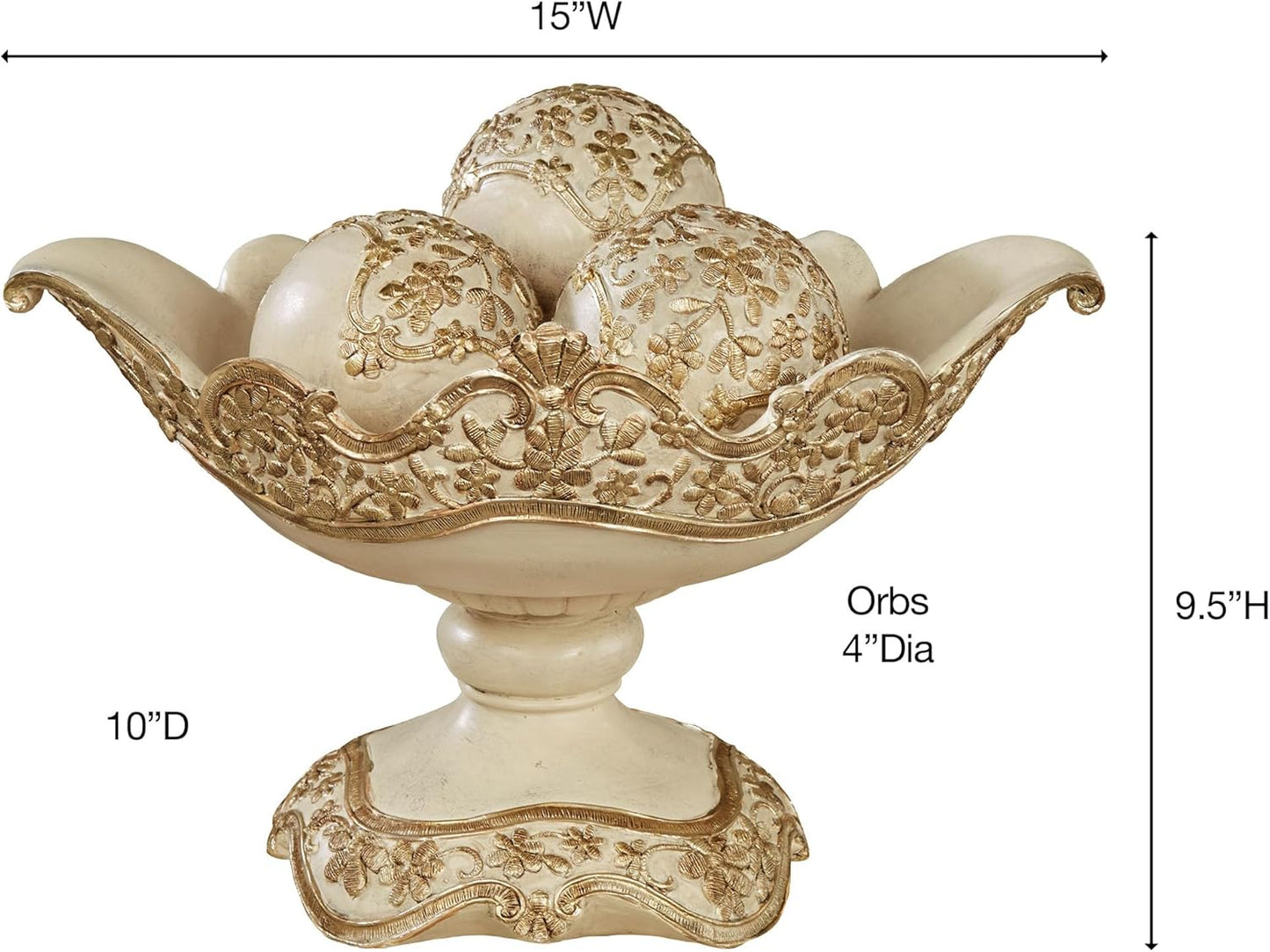 Floressa Decorative Centerpiece Bowl and Orbs Set of Four