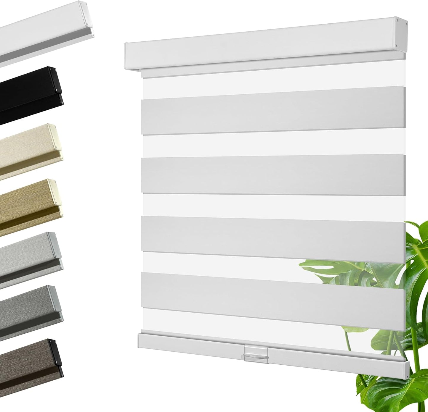 Cordless Zebra Blinds for Windows, Blackout Interior Blinds,Easy to Install,UV Protection,for Offices and Home,Custom Roller Shades, Solid White, 83" W x 72" H