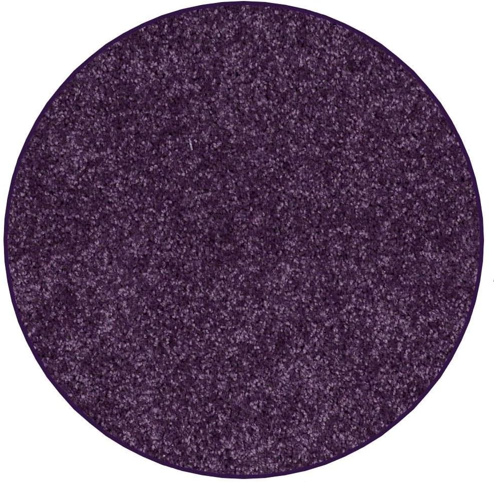 KOECKRITZ Soft and Colorful Kids Classroom Area Rugs (Passes Flammability Pill Test) Many Sizes and Bright Colors to Select from (3' Round, Eggplant)