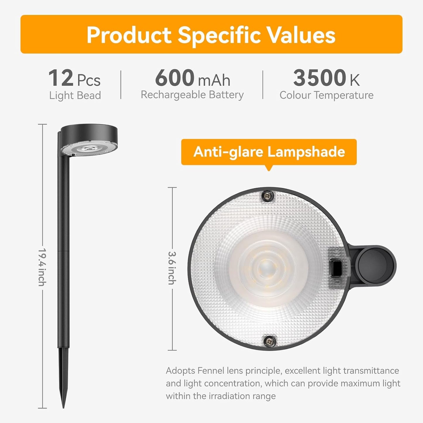 12 Pack Solar Pathway Lights Outdoor, 12 Brighter LED Solar Lights Outdoor Waterproof, Up to 12 Hrs Modern Path Light for Yard Garden Walkway Driveway Lawn, Cool White