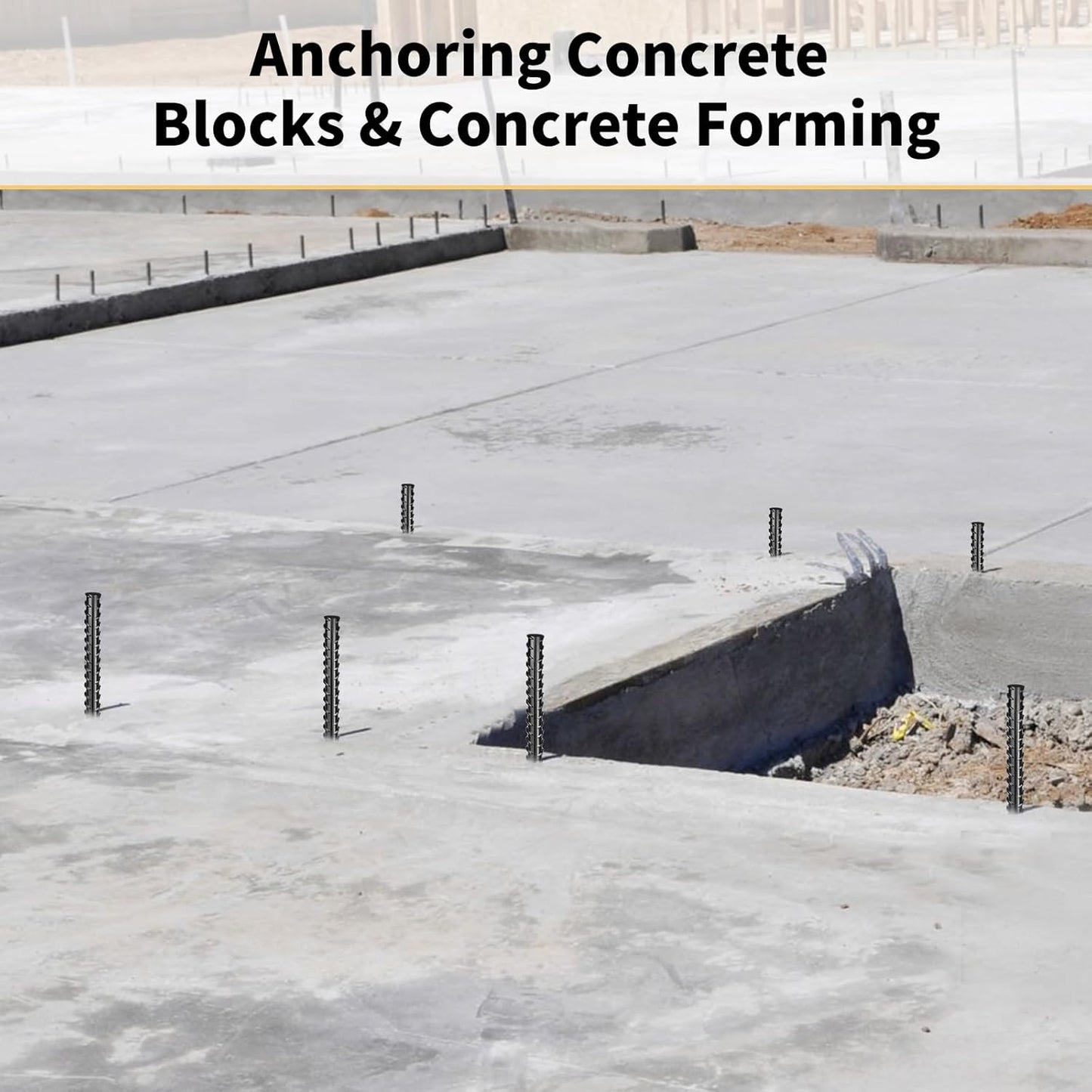 Rebar Stakes 36 inches 16-Pack Concrete Form Stakes Straight 3/8" Diameter Rebar Ground Metal Stakes for Landscaping, Securing Fence, Garden Plants Support, Survey Markers and Securing Trees