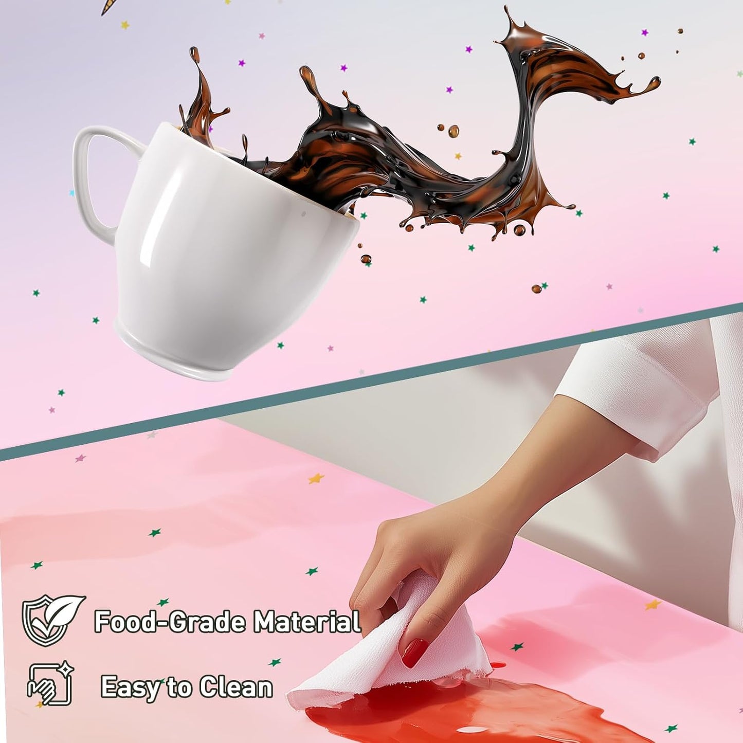 8Pcs Unicorn Tablecloths for Birthday Party, Unicorn Plastic Table Cover Disposable Party Table Cloths, unicórnio Festa Supplies for Baby Shower and Birthday Decoration for Girls (54'' x 108'')