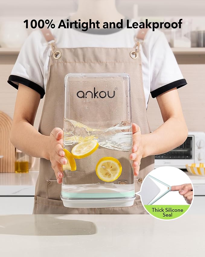 Ankou Airtight Pop Food Storage Container with Lid & 130ml Scoop, 4L/4.2qt BPA-Free Cereal, Rice, Flour, Pasta & Snack Container, Stackable & Durable,Kitchen Pantry Organizer