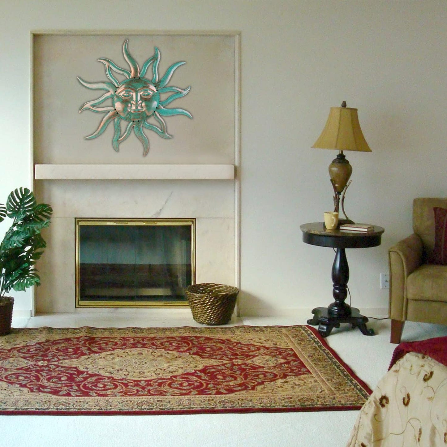 Sun Metal Wall Art Outdoor Decor - 30 Inches Rust Proof Retro Metal Wall Sculpture Statues Wall Art Hanging Decoration for Indoor Outdoor,Garden, Home, Farmhouse, Fence Balcony Patio and Bedroom