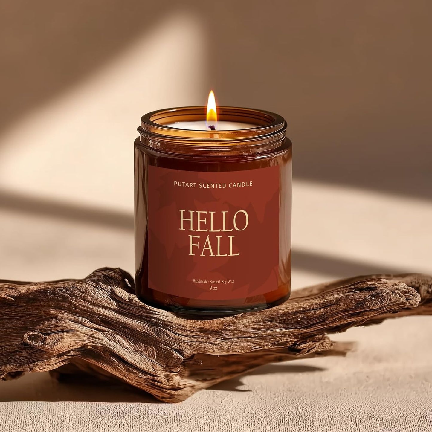 Pumpkin Spice Fall Candles for Home Scented, Natural Soy Wax Aromatherapy Non Toxic Pumpkin Candle with Long Lasting Burn, Halloween Autumn Candle Gifts for House Fragrance Decoration (9oz)