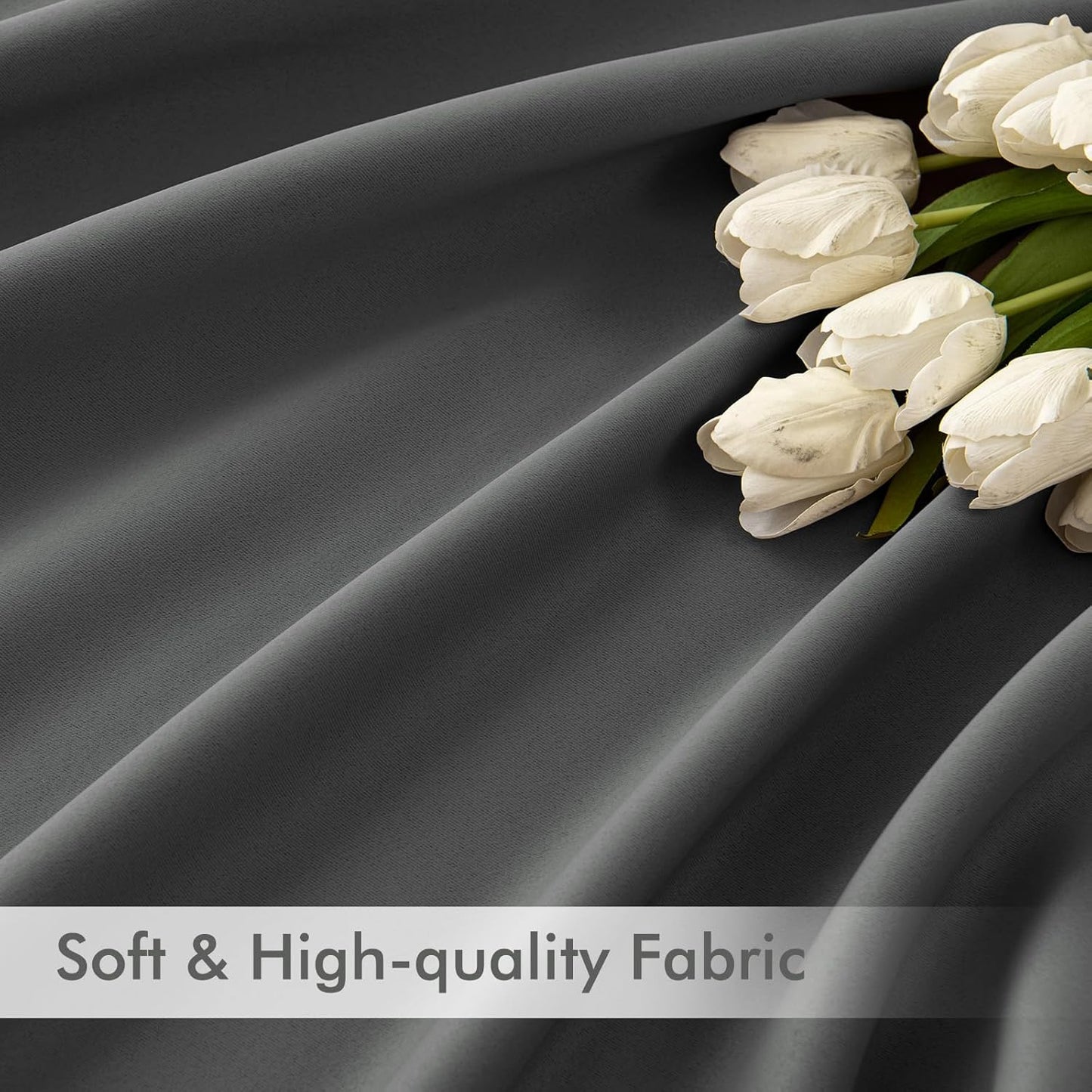 MIULEE Back Tab Grey Blackout Curtains 84 Inch Length 2 Panels Set for Living Room Bedroom Privacy, Rod Pocket/Pinch Pleated Thermal Insulated Room Darkening Light Blocking Curtains 84 Inches Long