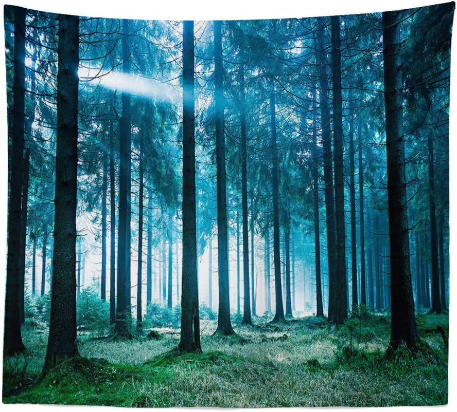 Llamazing Forest Tapestry - Home Decor Landscape for Living Room & Bedroom (Forest White Light, 78''L60''W)