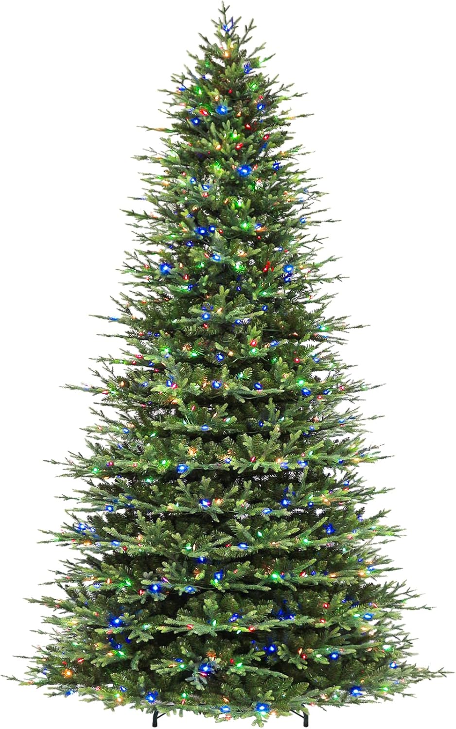 Hykolity 12 ft Prelit Christmas Tree, Artificial Christmas Tree wth 850 Color Changing LED Lights, 8109 PE&PVC Realistic Branch Tips, Metal Stand and Hinged Branches, 10 Modes