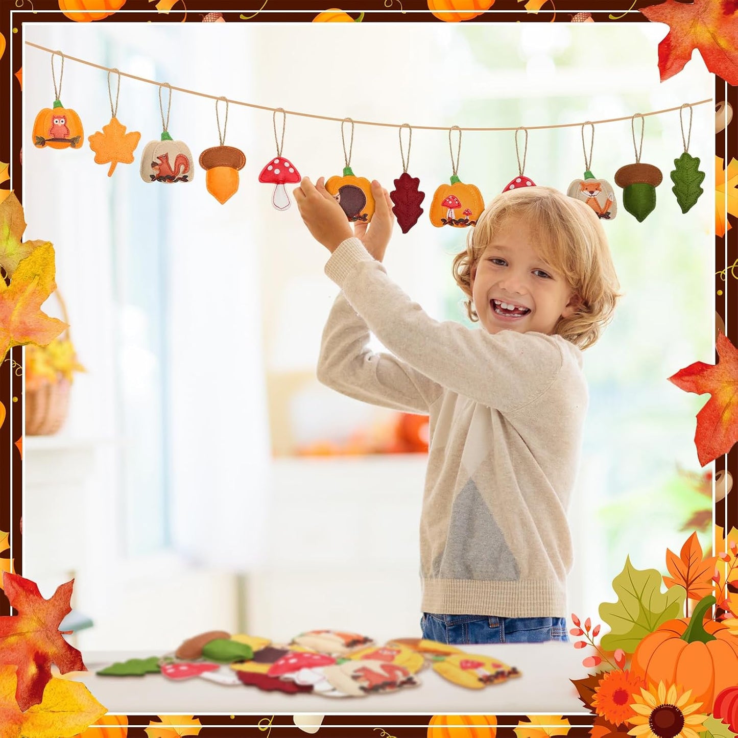 12 Pcs Fall Thanksgiving Tree Decoration 3D Felt Pumpkin Maple Leaf Hanging Felt Pumpkin Hanging Ornaments Fall Decoration 3.15 Inch for Farmhouse Harvest Autumn