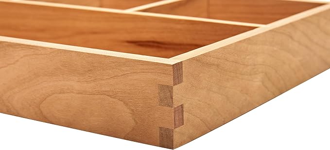 pandapark Wood Organizer Tray,Black Walnut,Desk & Drawer Storage Box (Cherry Master-4)