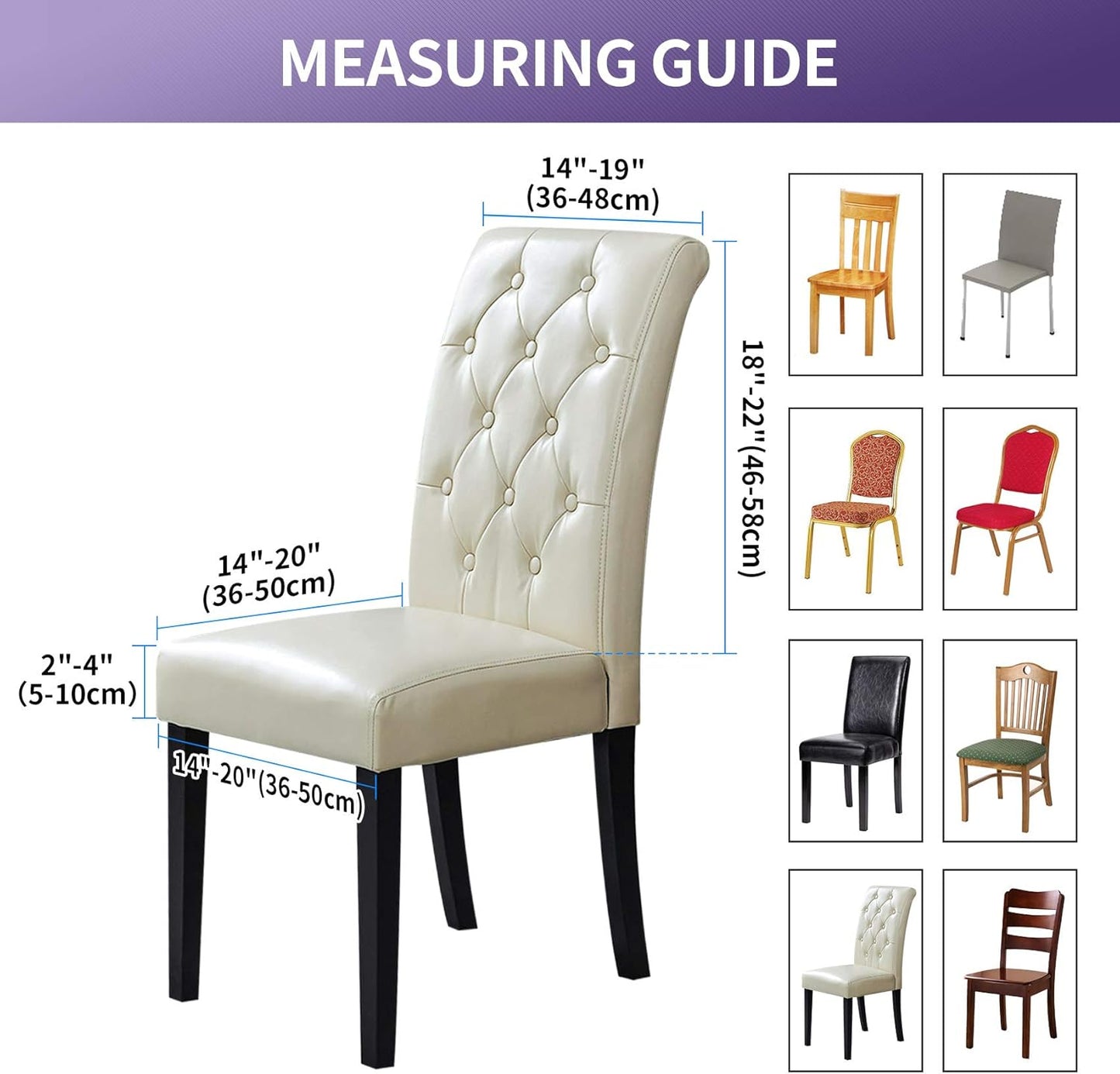 Joccun Chair Covers for Dining Room Set of 4,Dining Chair Slipcovers Stretch Dining Room Chair Covers Seat Protector,Washable Parsons Chair Cover for Home,Hotel(Parmesan,4 Pack)